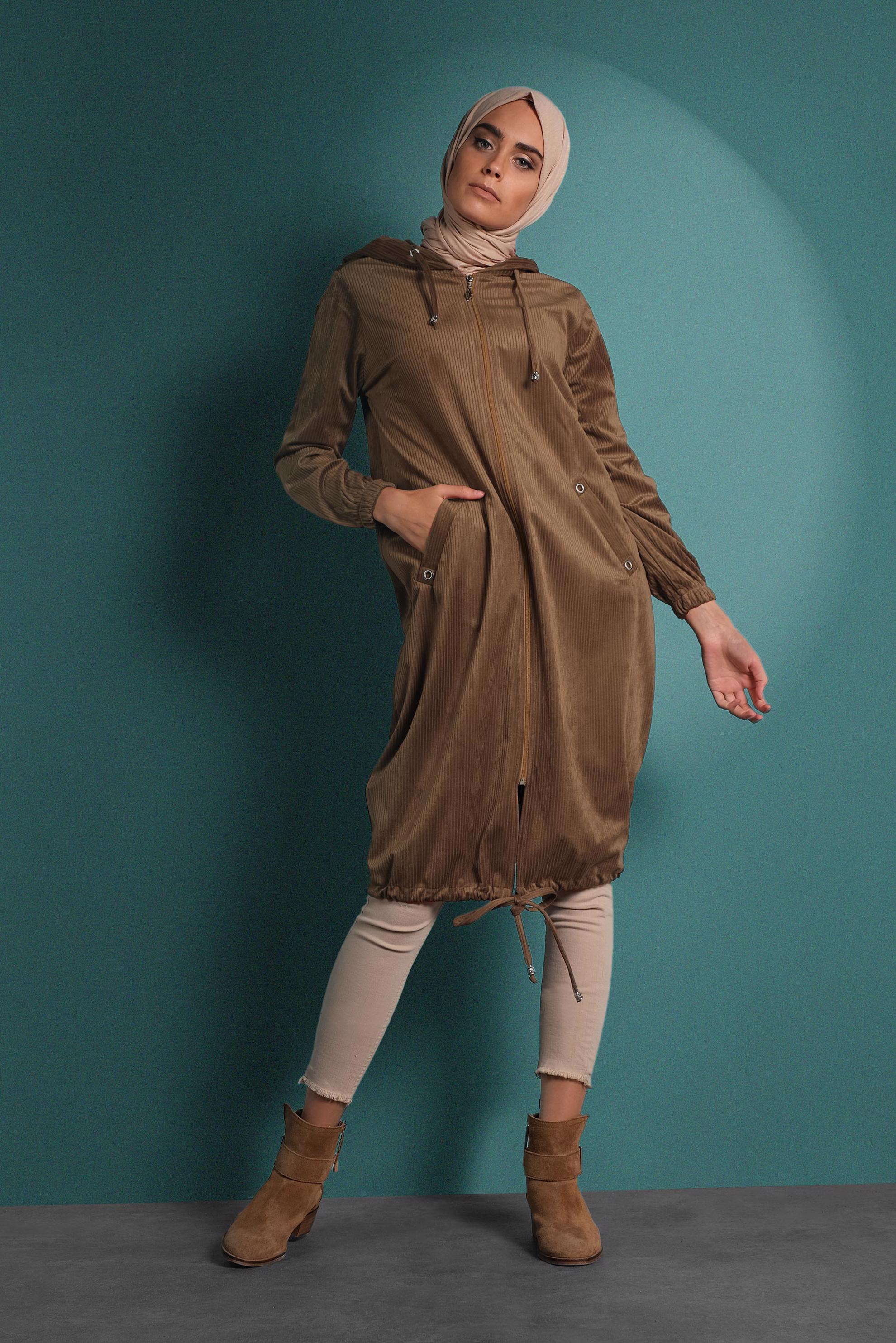 Hijab clothing TABA ZIPPED CORDUROY JACKET 40415 