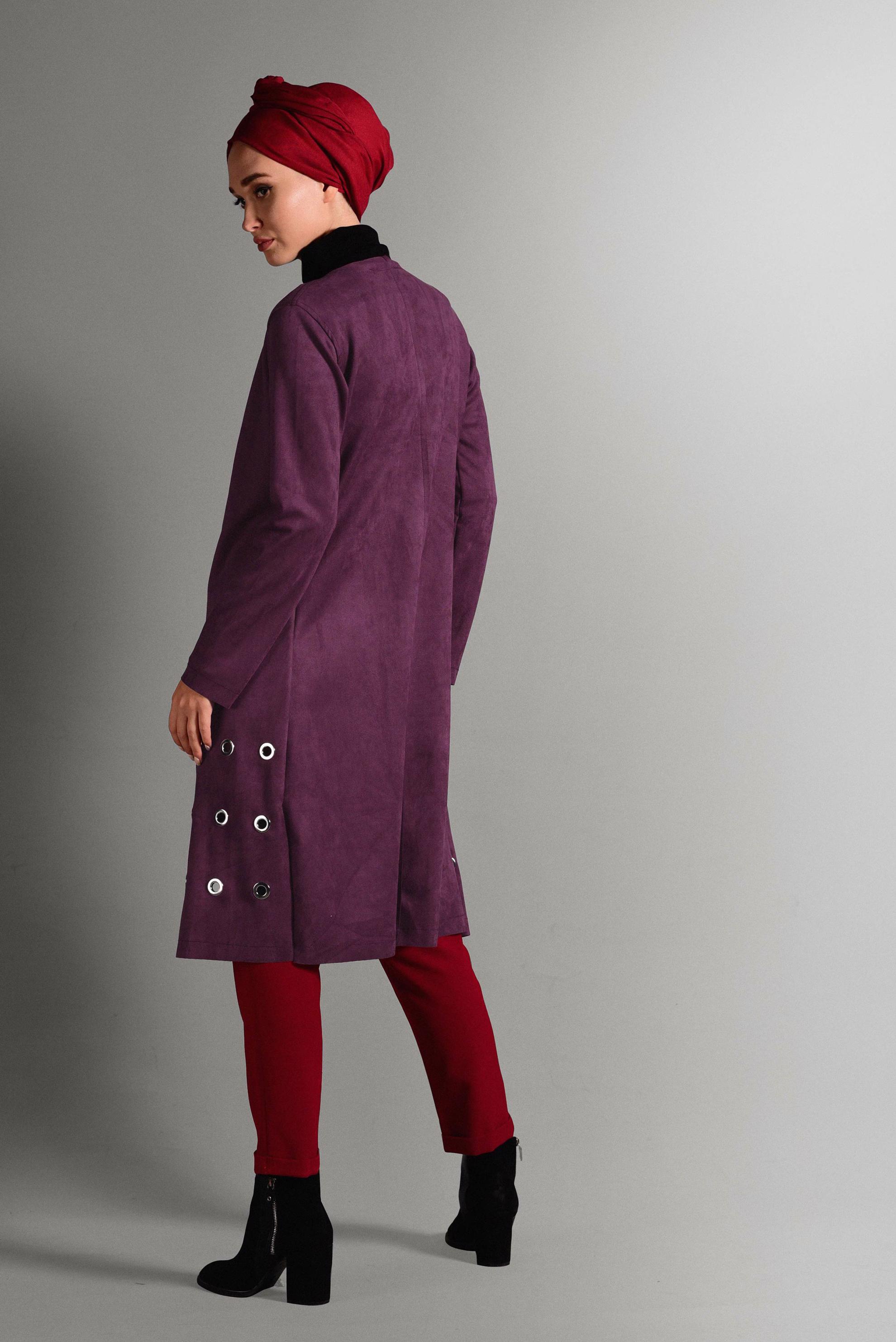 Hijab clothing DAMSON GROMMET DETAILED SUEDE JACKET 4045