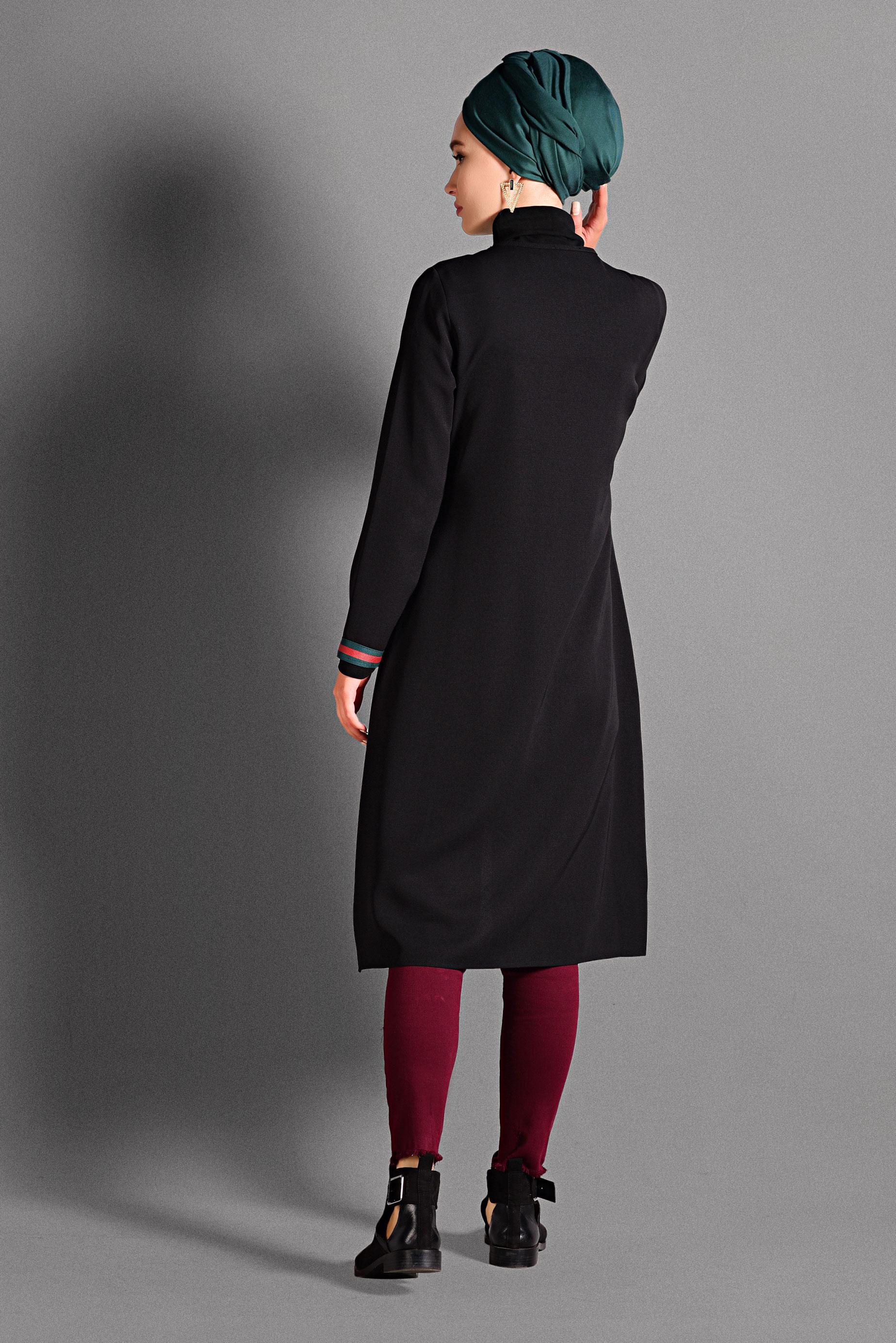 Tesettür giyim SİYAH BONCUK İŞLEMELİ CEKET 4046