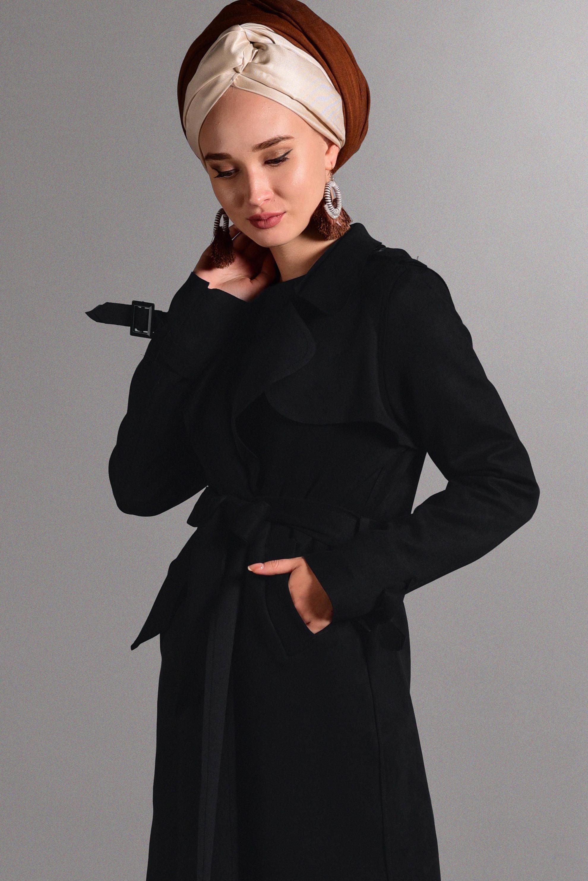 Hijab clothing BLACK CLASSIC CUT SUEDE JACKET 4047