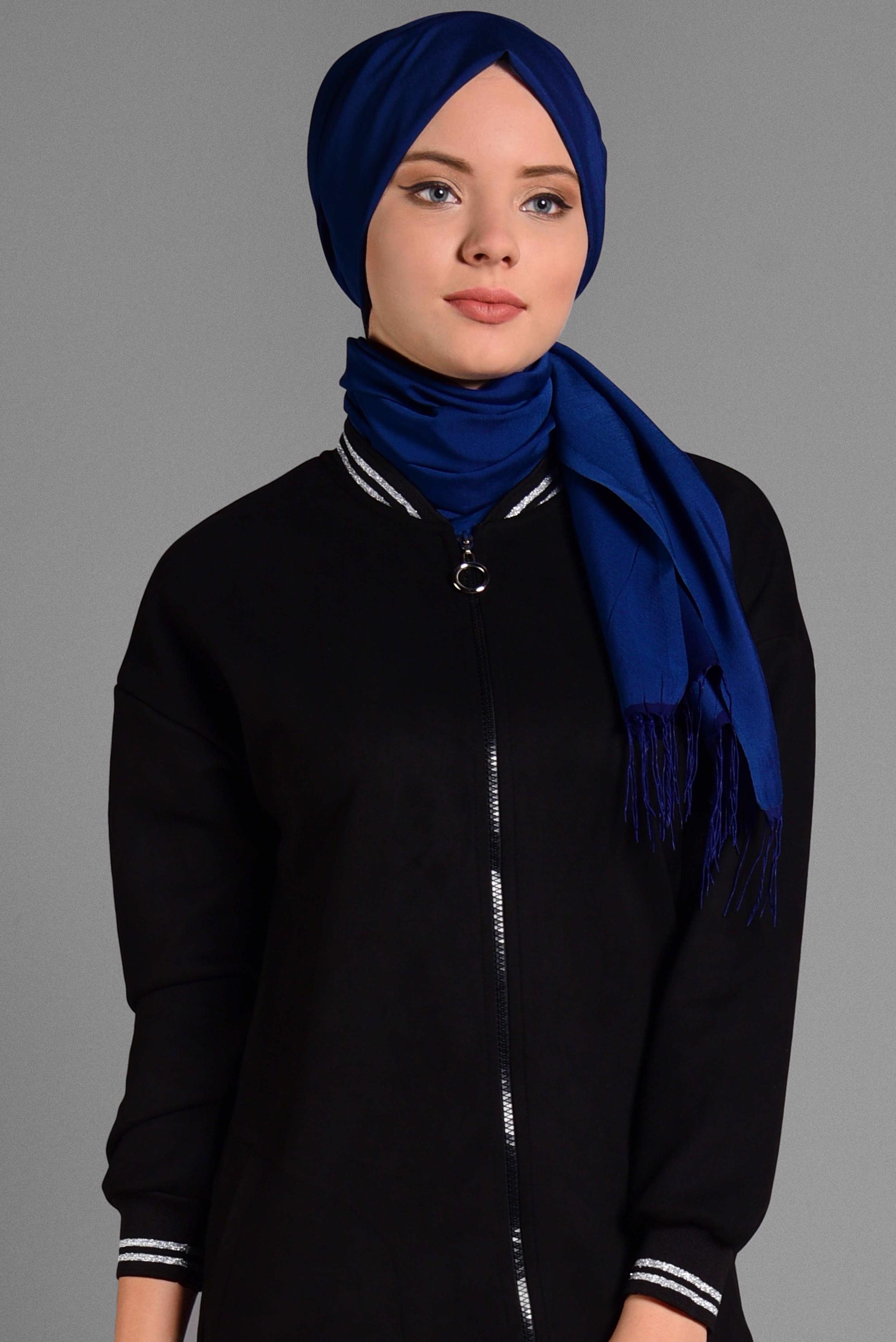 Hijab clothing BLACK ZIPPED SUEDE JACKET 4048 