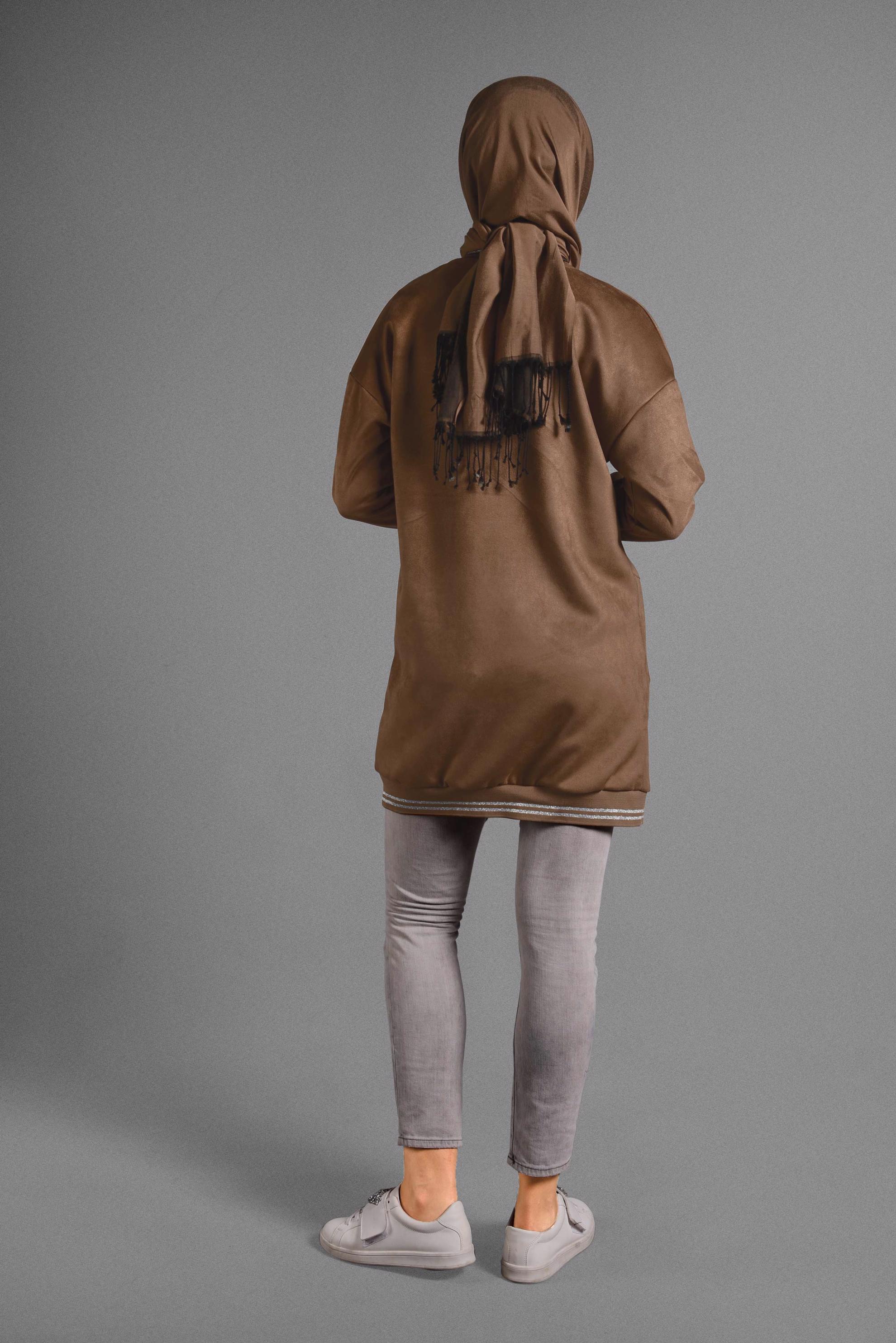 Hijab clothing TABA ZIPPED SUEDE JACKET 4048 