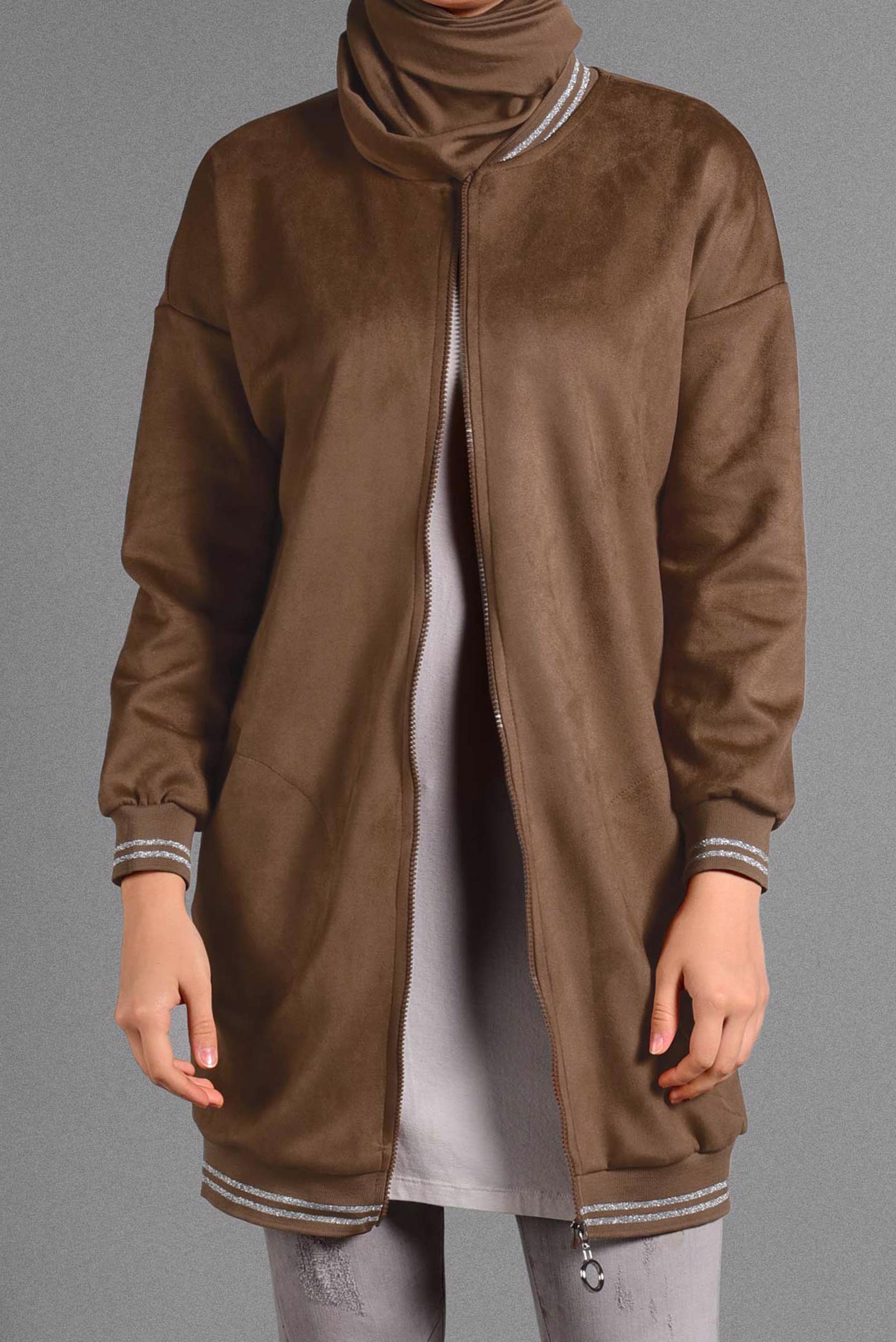 Hijab clothing TABA ZIPPED SUEDE JACKET 4048 