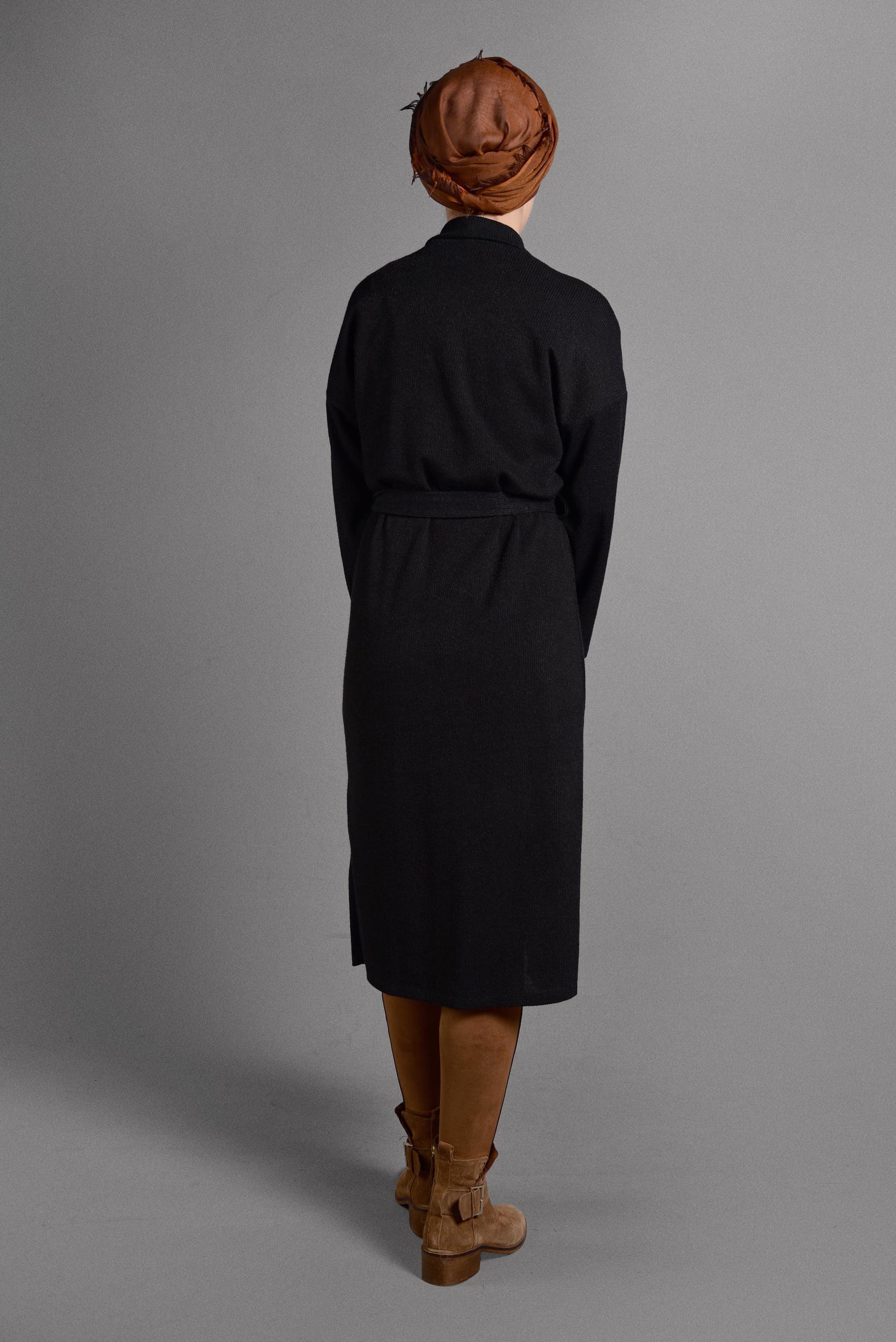 Hijab clothing BLACK FLOWING KNIT JACKET 4052