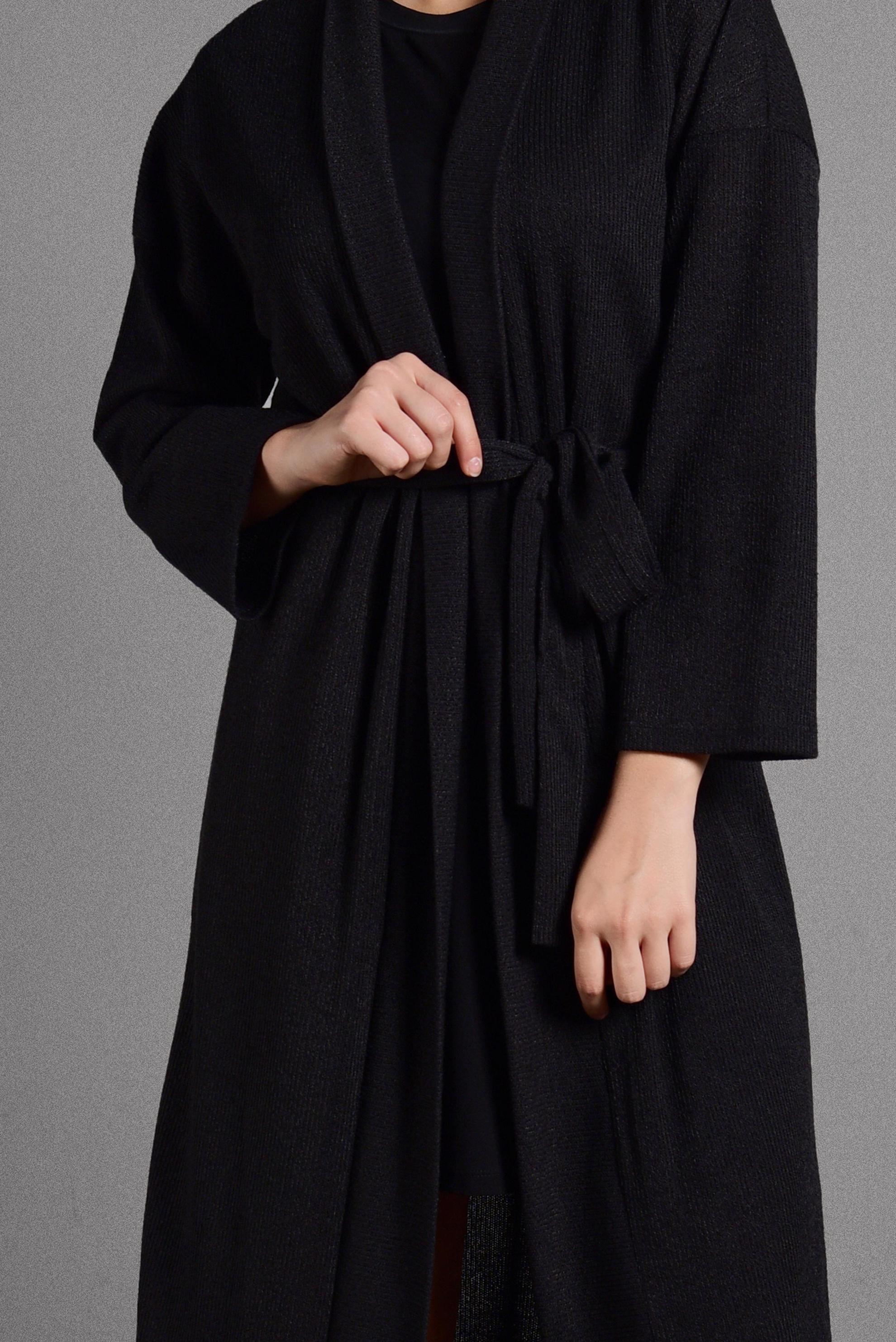 Hijab clothing BLACK FLOWING KNIT JACKET 4052