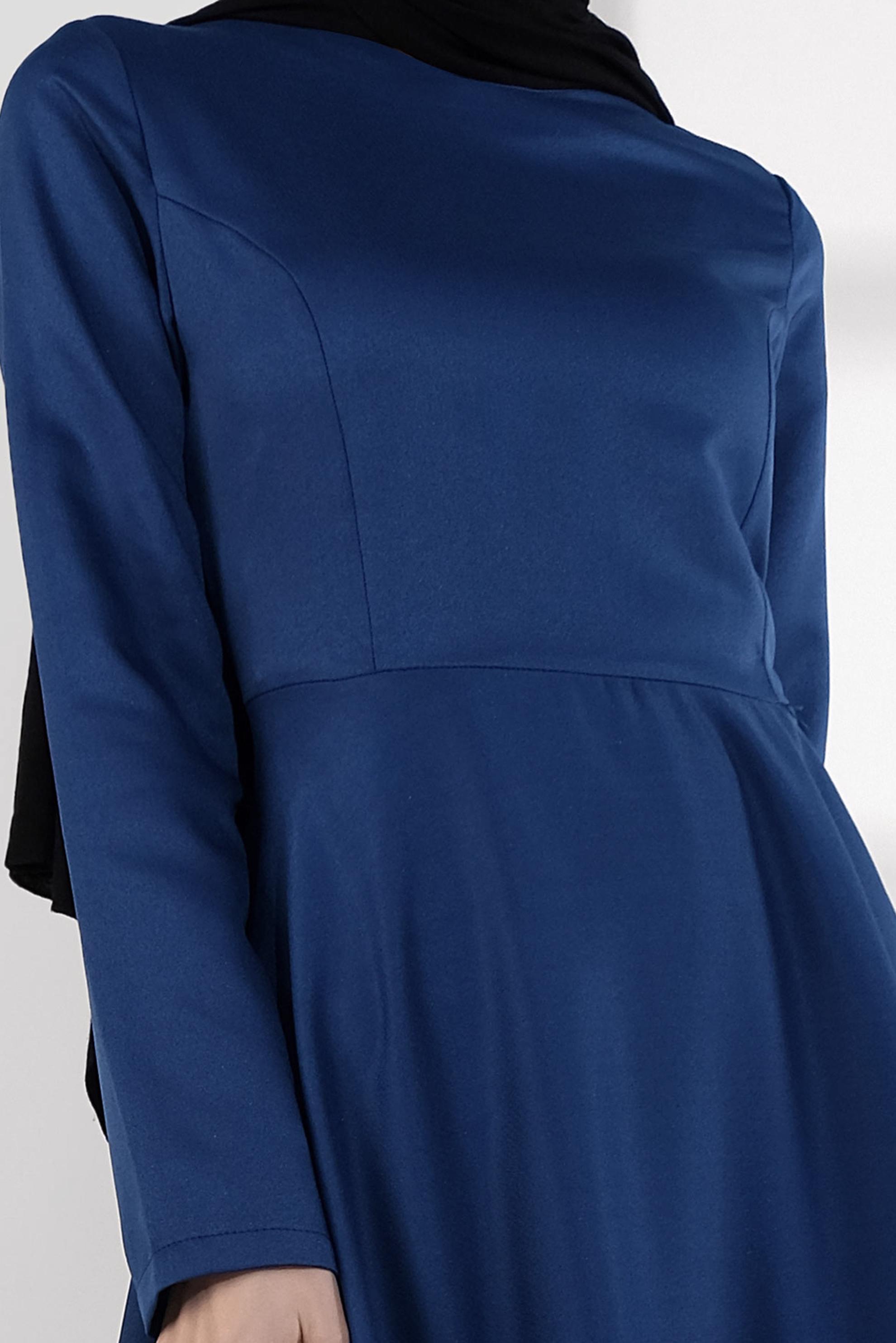 Hijab clothing NAVY BLUE FLOUNCE-HEM DRESS 4060