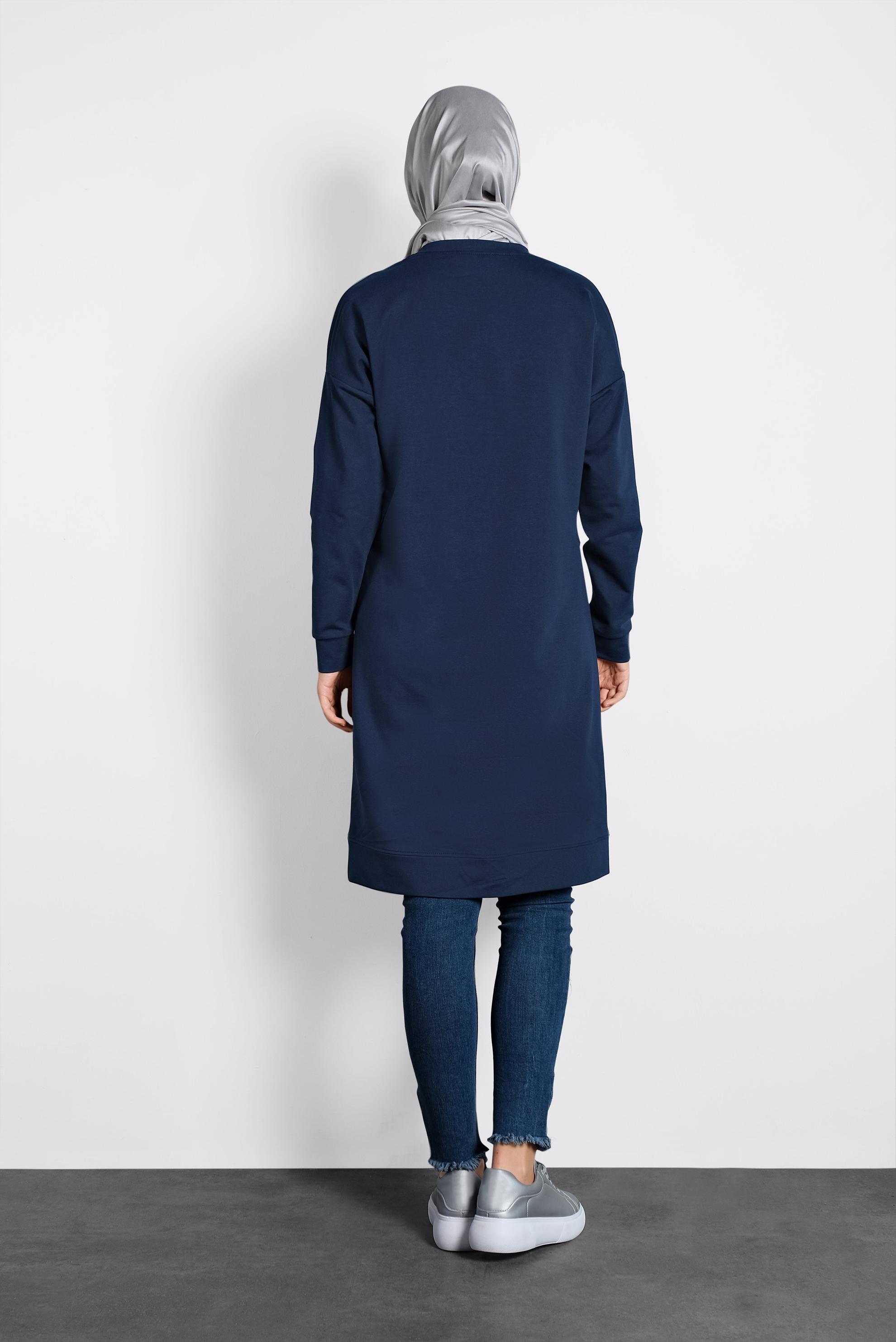 Tesettür giyim LACİVERT PUL PAYETLİ EŞOFMAN TUNİK 40103	