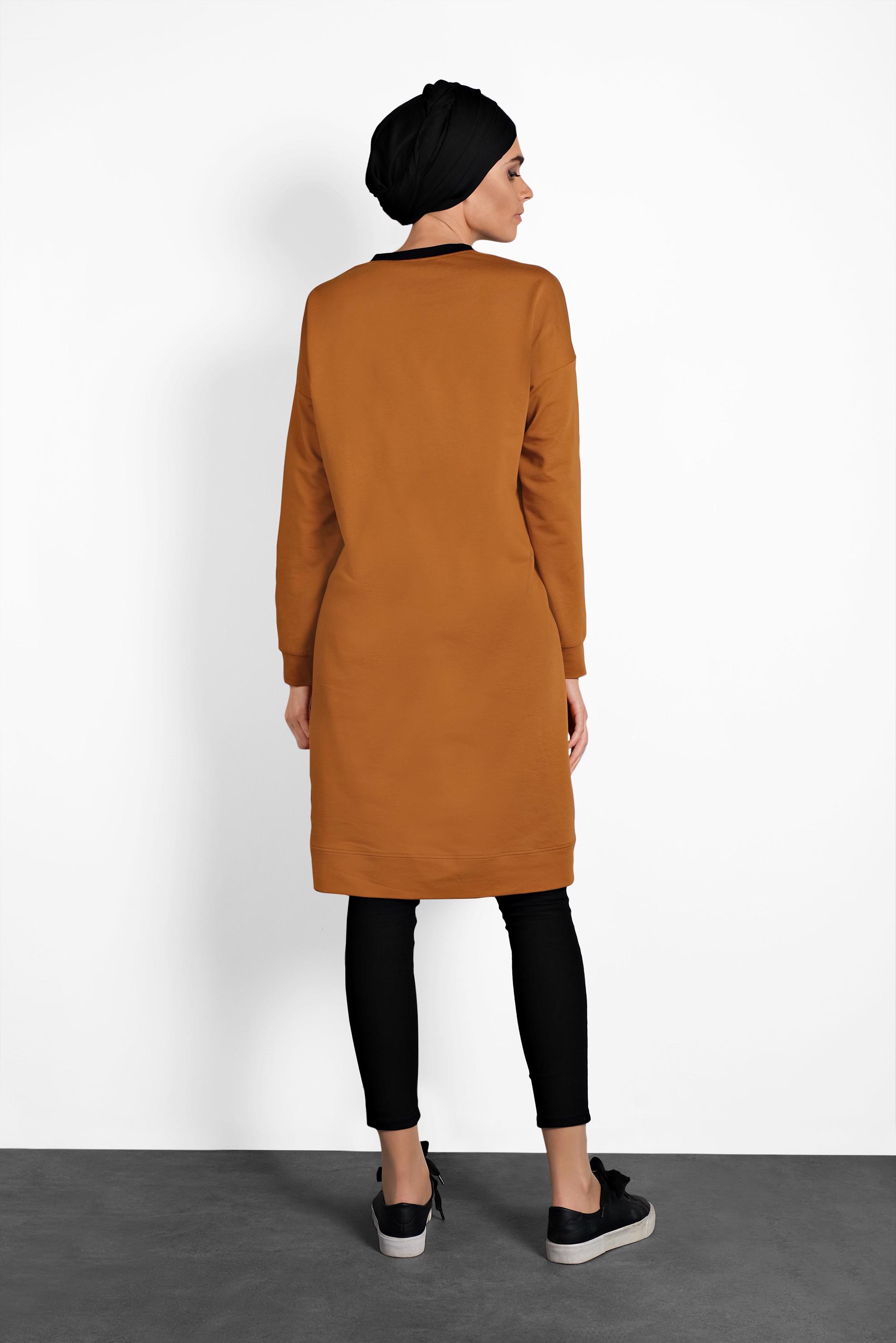 Tesettür giyim SARI PUL PAYETLİ EŞOFMAN TUNİK 40103	