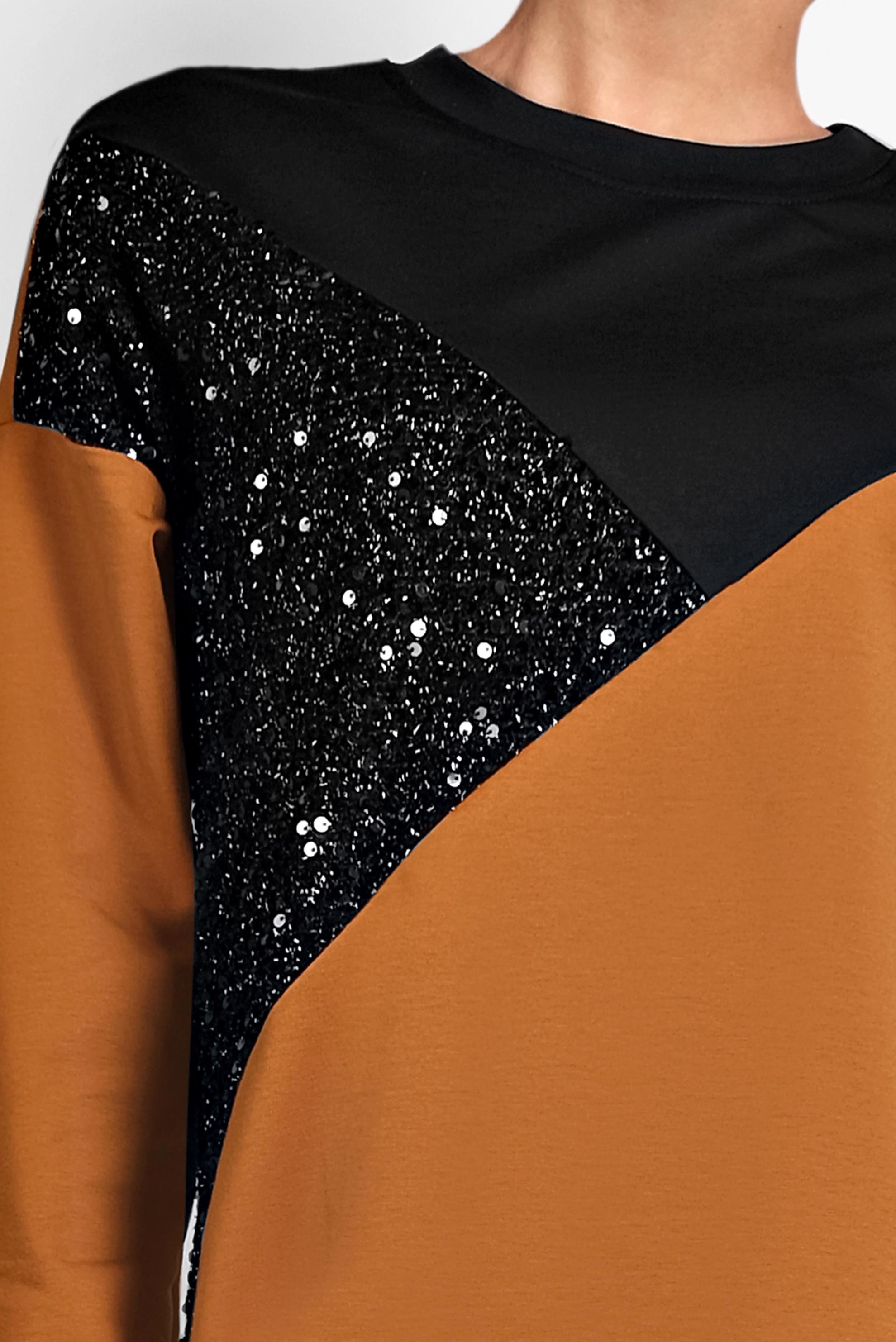 Tesettür giyim SARI PUL PAYETLİ EŞOFMAN TUNİK 40103	