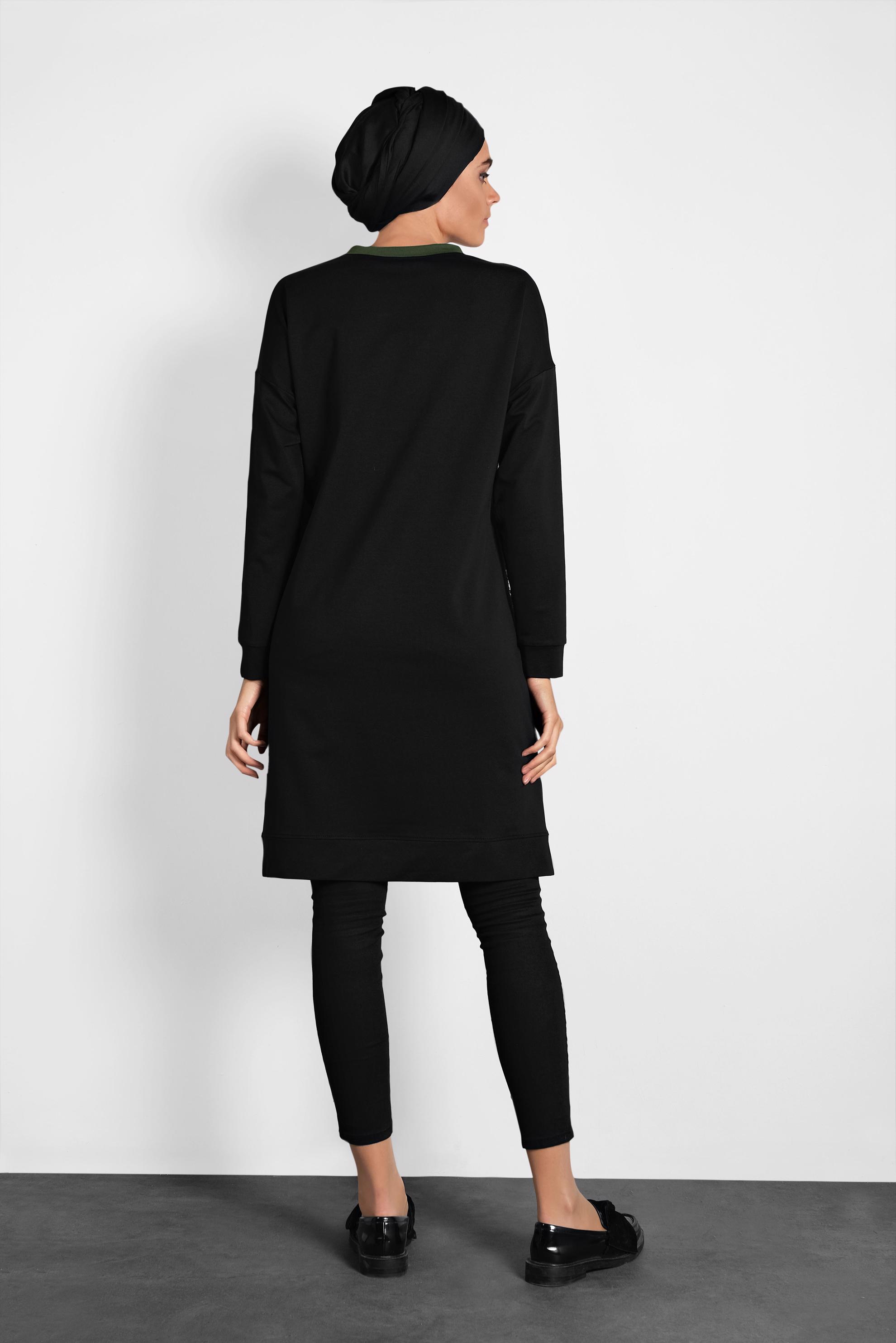 Tesettür giyim SİYAH PUL PAYETLİ EŞOFMAN TUNİK 40103	