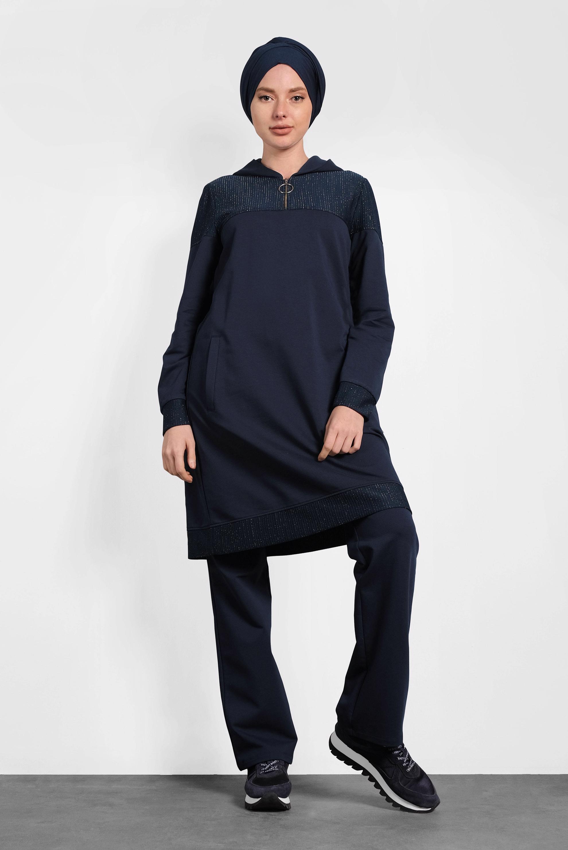 Hijab clothing NAVY BLUE SPARKLY TRACKSUIT 40107