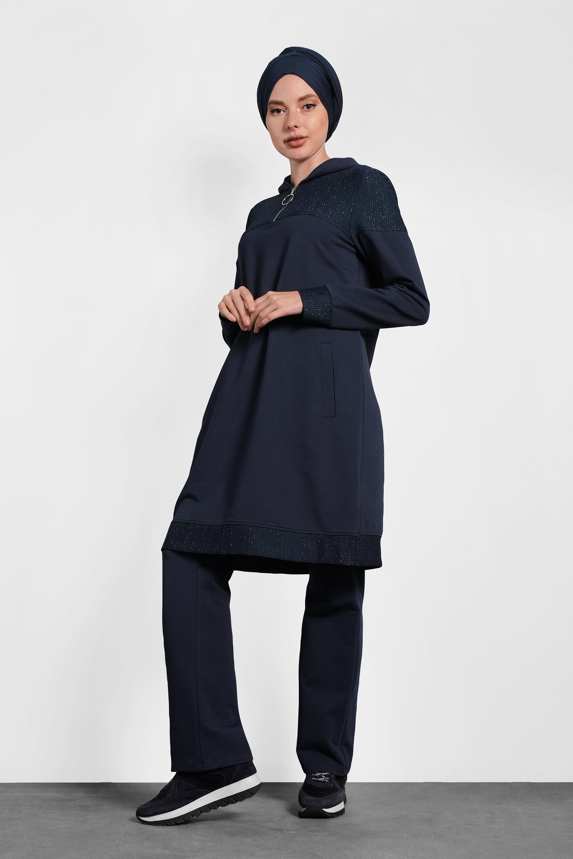 Hijab clothing NAVY BLUE SPARKLY TRACKSUIT 40107