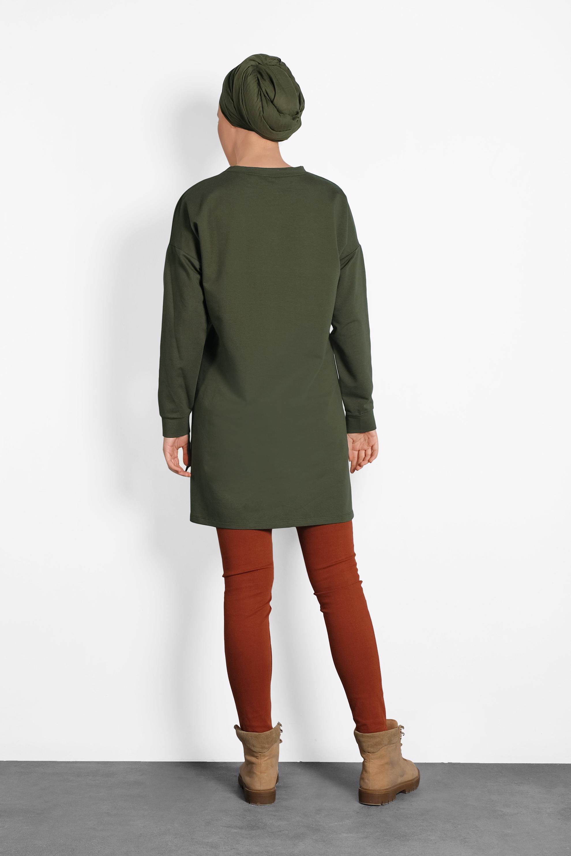 Hijab clothing KHAKI PRINTED SPORT TUNIC 40156