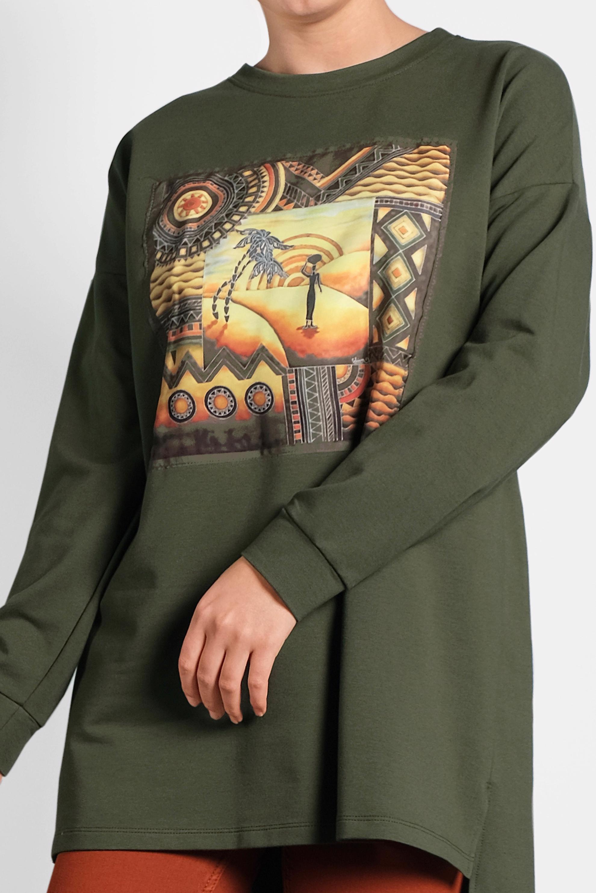Hijab clothing KHAKI PRINTED SPORT TUNIC 40156