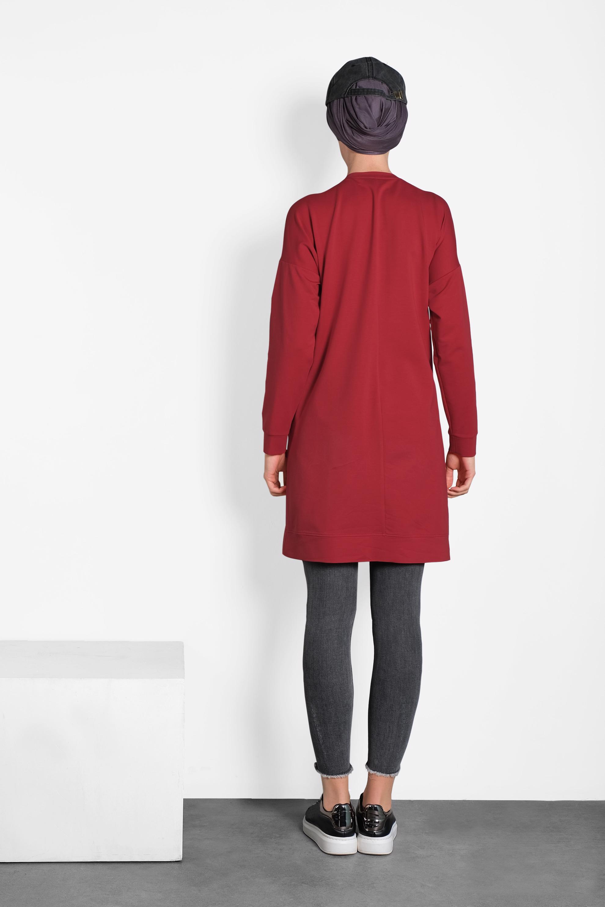 Hijab clothing CLARET RED PRINTED SPORT TUNIC 40159 