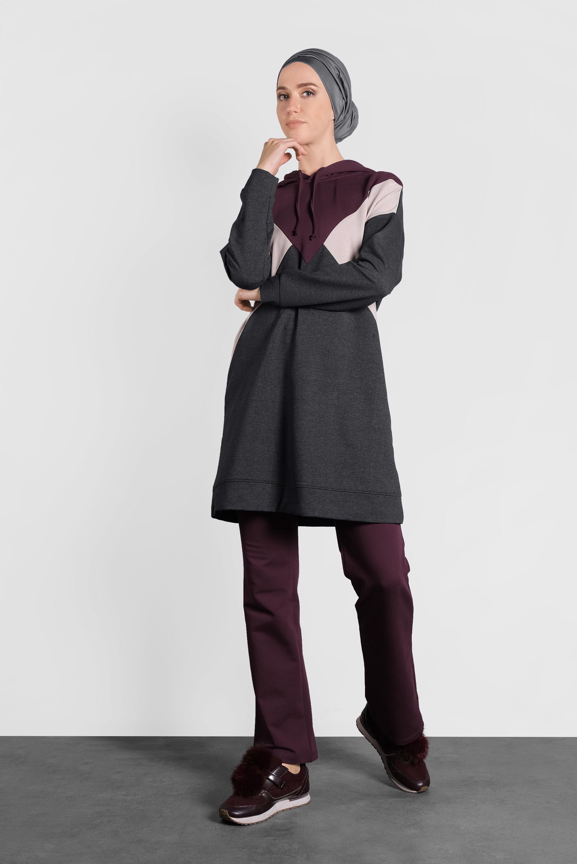 Vêtements hijab GRIS SURVÊTEMENT À CAPUCHE 40162 