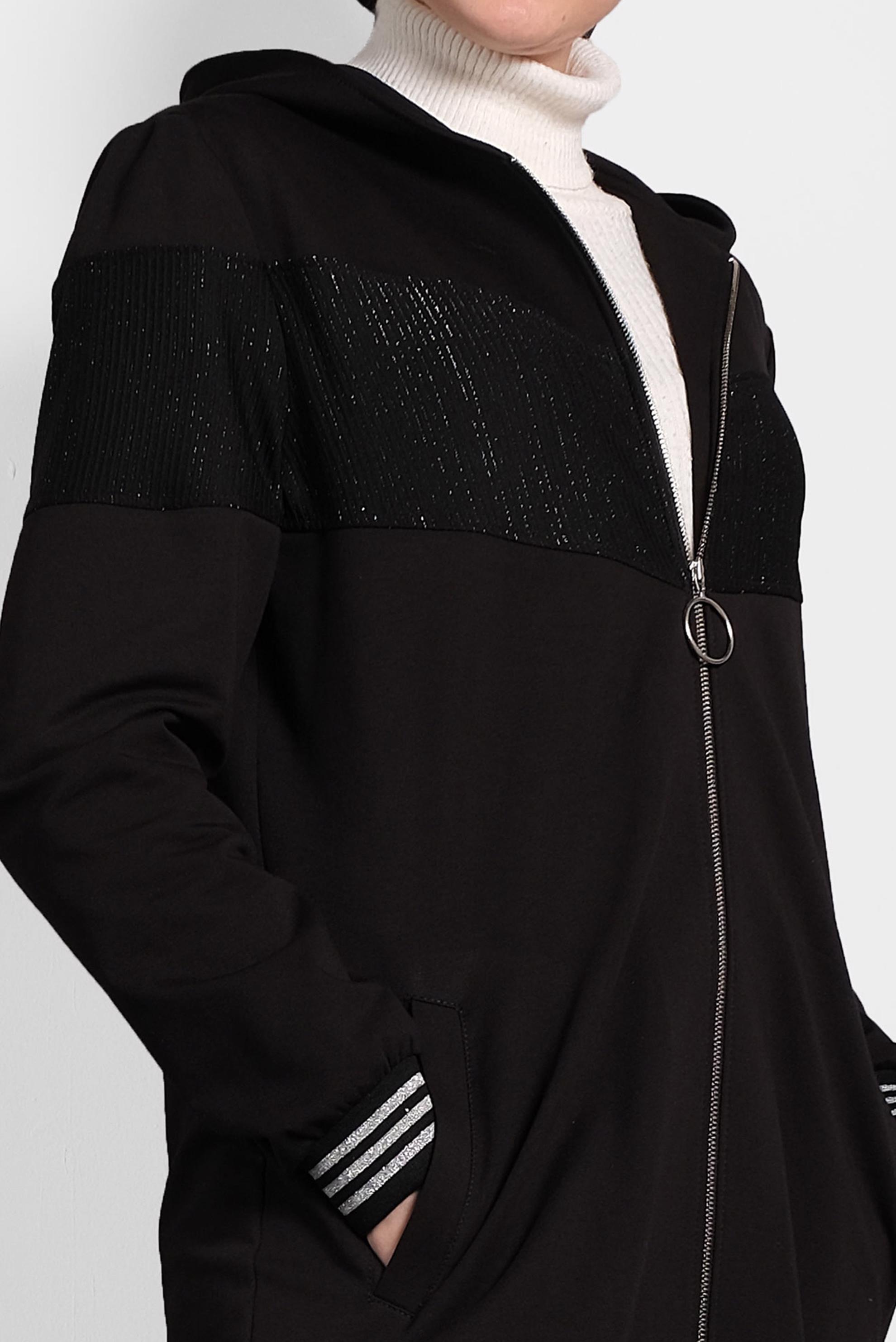 Tesettür giyim SİYAH SİMLİ EŞOFMAN TUNİK 40224