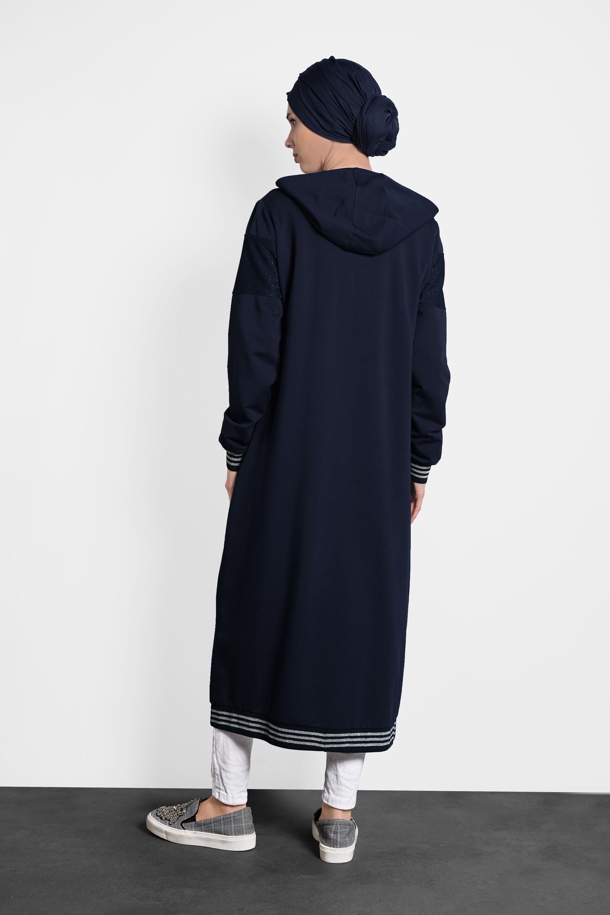 Tesettür giyim LACİVERT SİMLİ EŞOFMAN TUNİK 40224