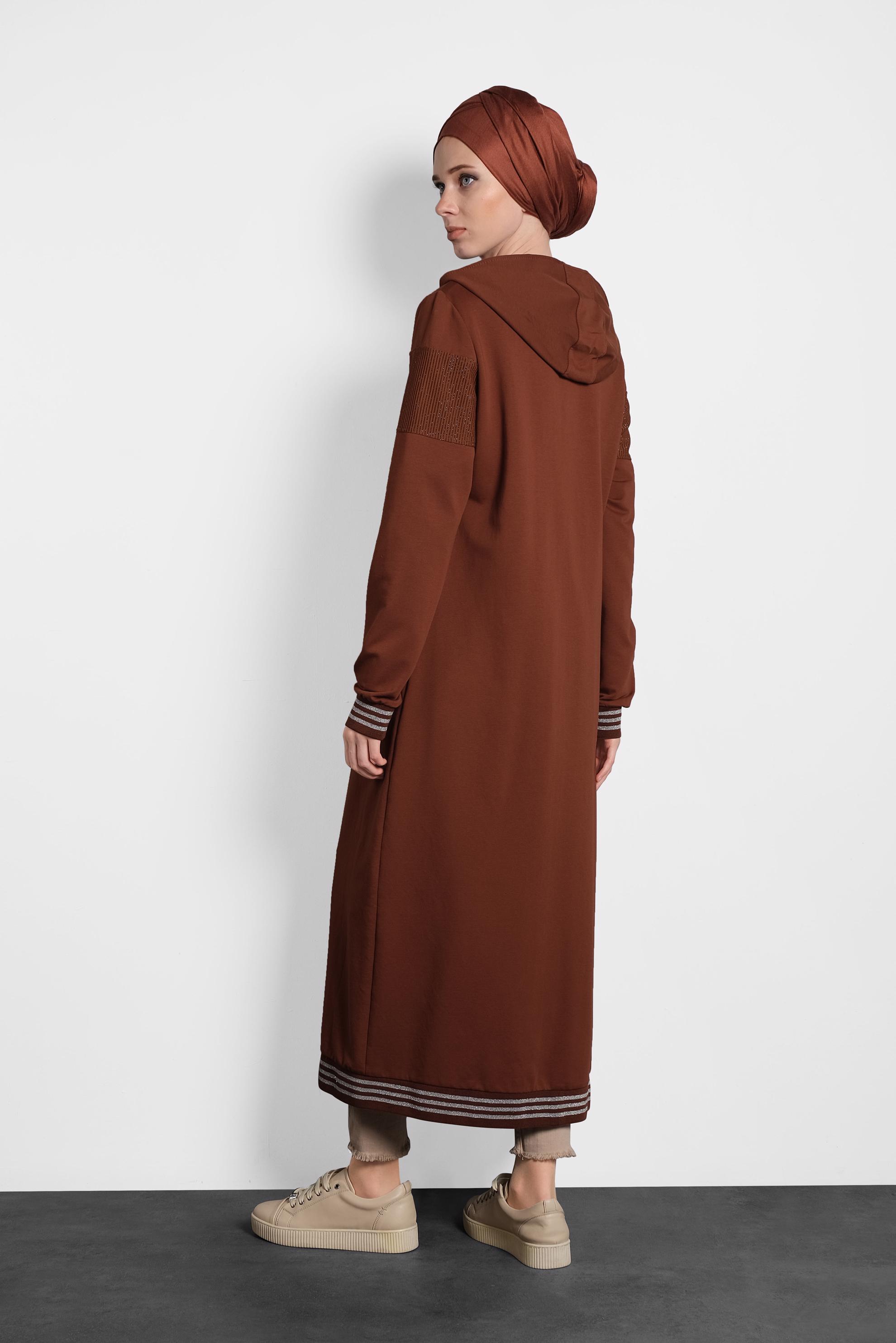 Tesettür giyim BORDO SİMLİ EŞOFMAN TUNİK 40224