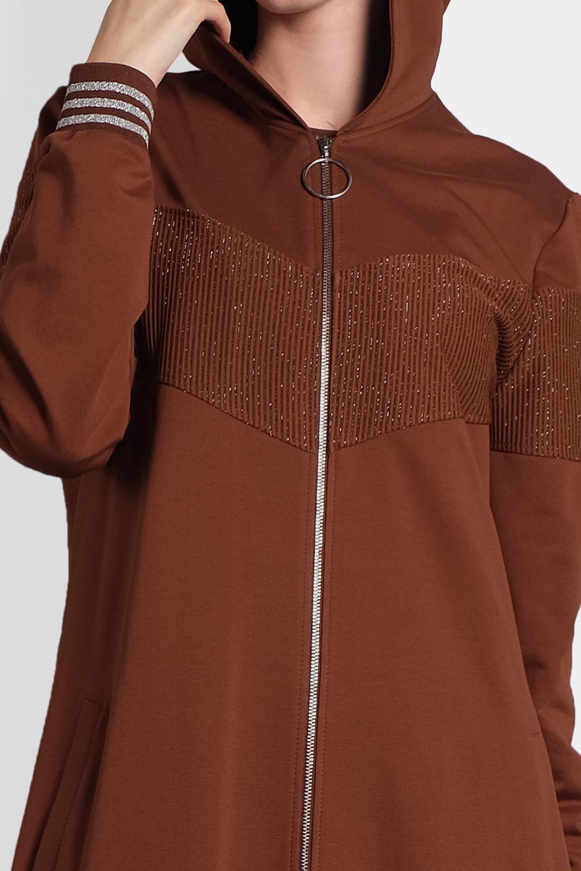 Tesettür giyim BORDO SİMLİ EŞOFMAN TUNİK 40224