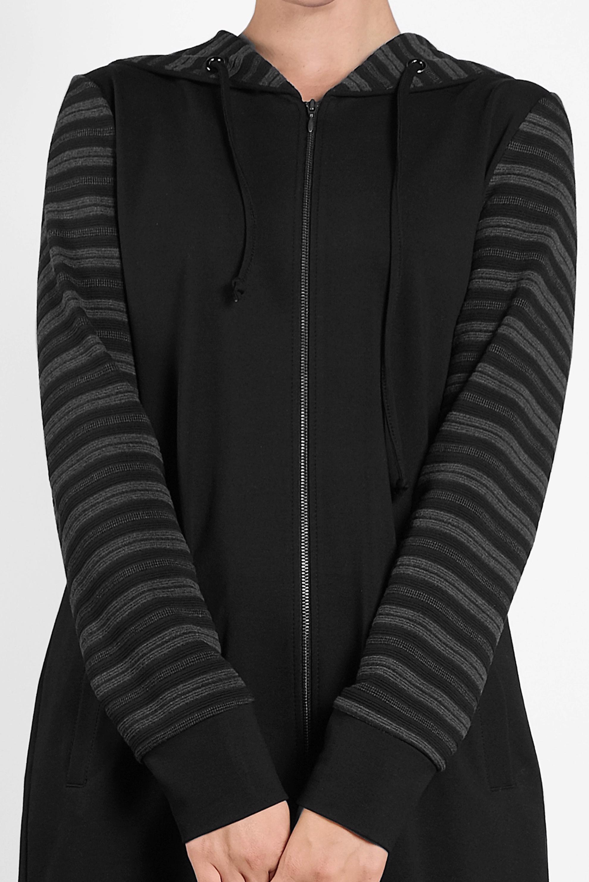 Tesettür giyim SİYAH ÇİZGİ DETAYLI İKİLİ PANTOLONLU EŞOFMAN TAKIM 40250