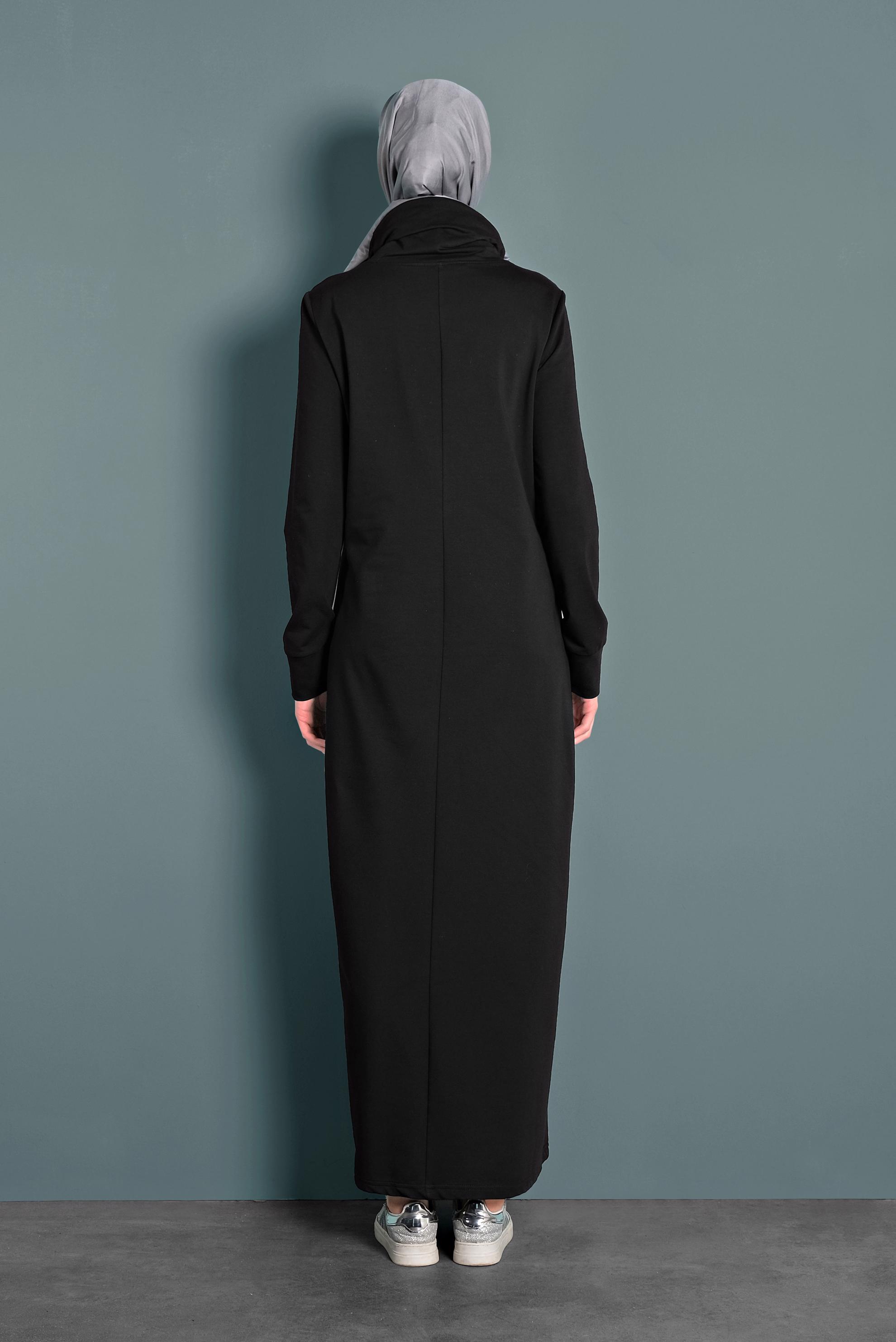 Vêtements hijab NOIR ROBE SPORT EN COTON 40253