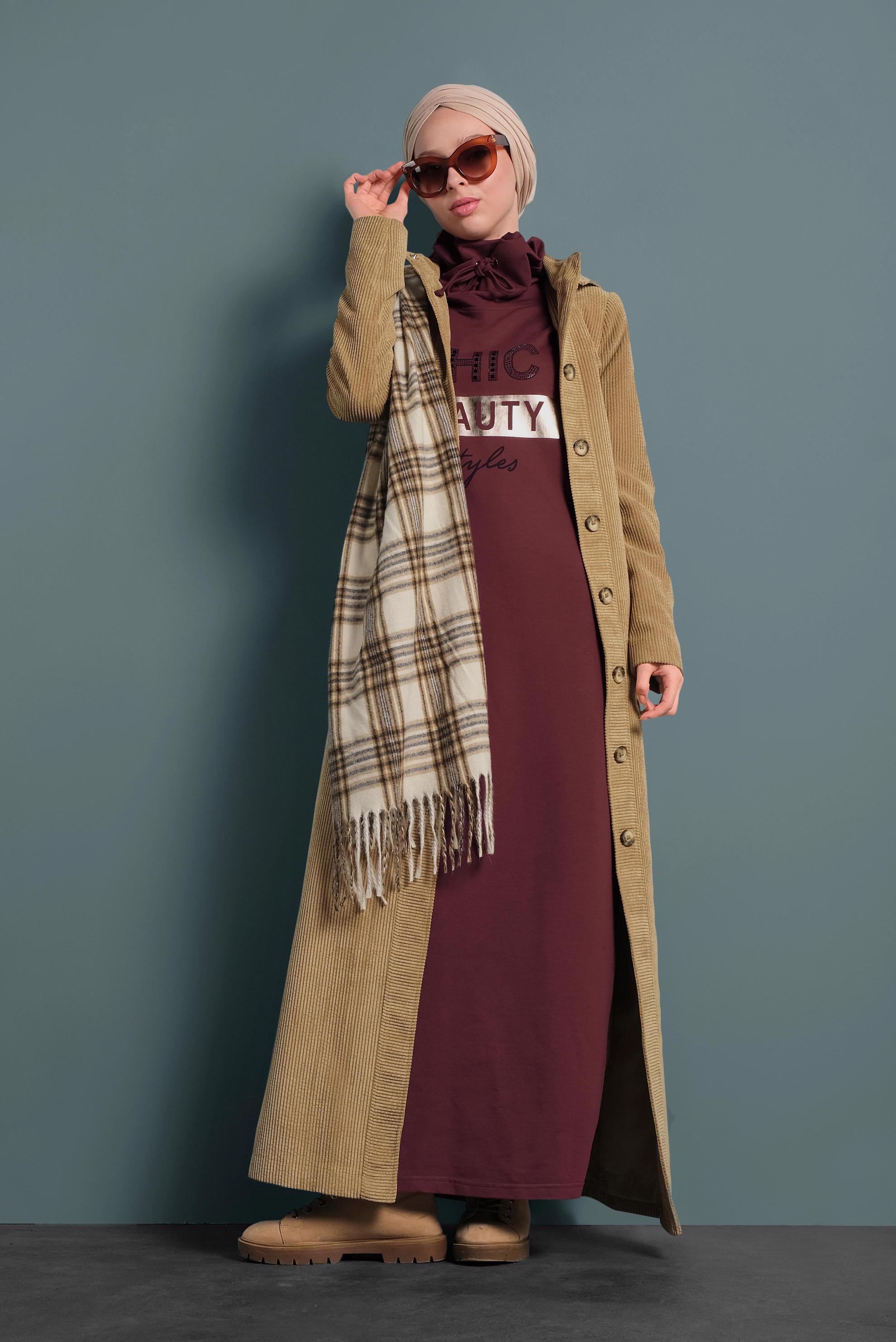 Vêtements hijab ROUGE BORDEAUX ROBE SPORT EN COTON 40253