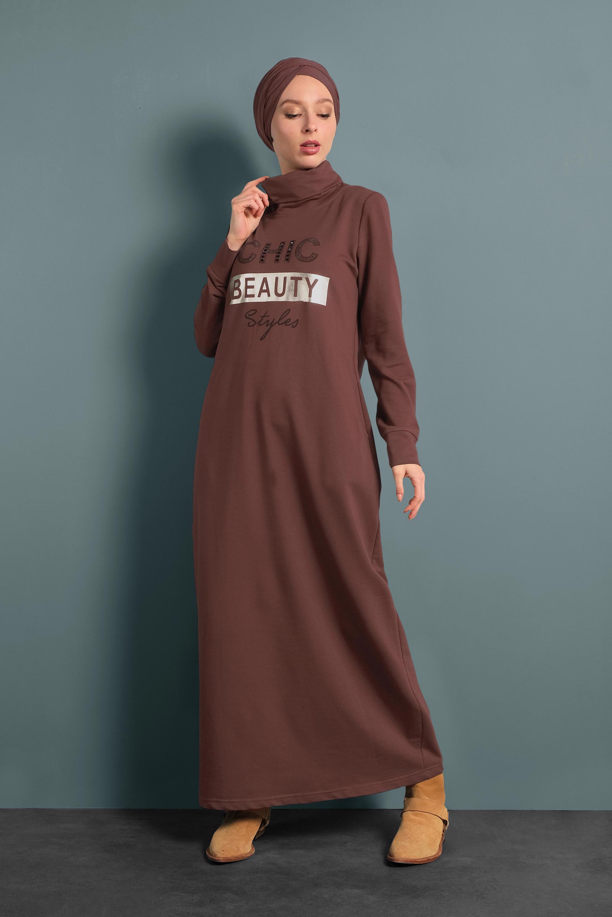Vêtements hijab ROUGE BORDEAUX ROBE SPORT EN COTON 40253