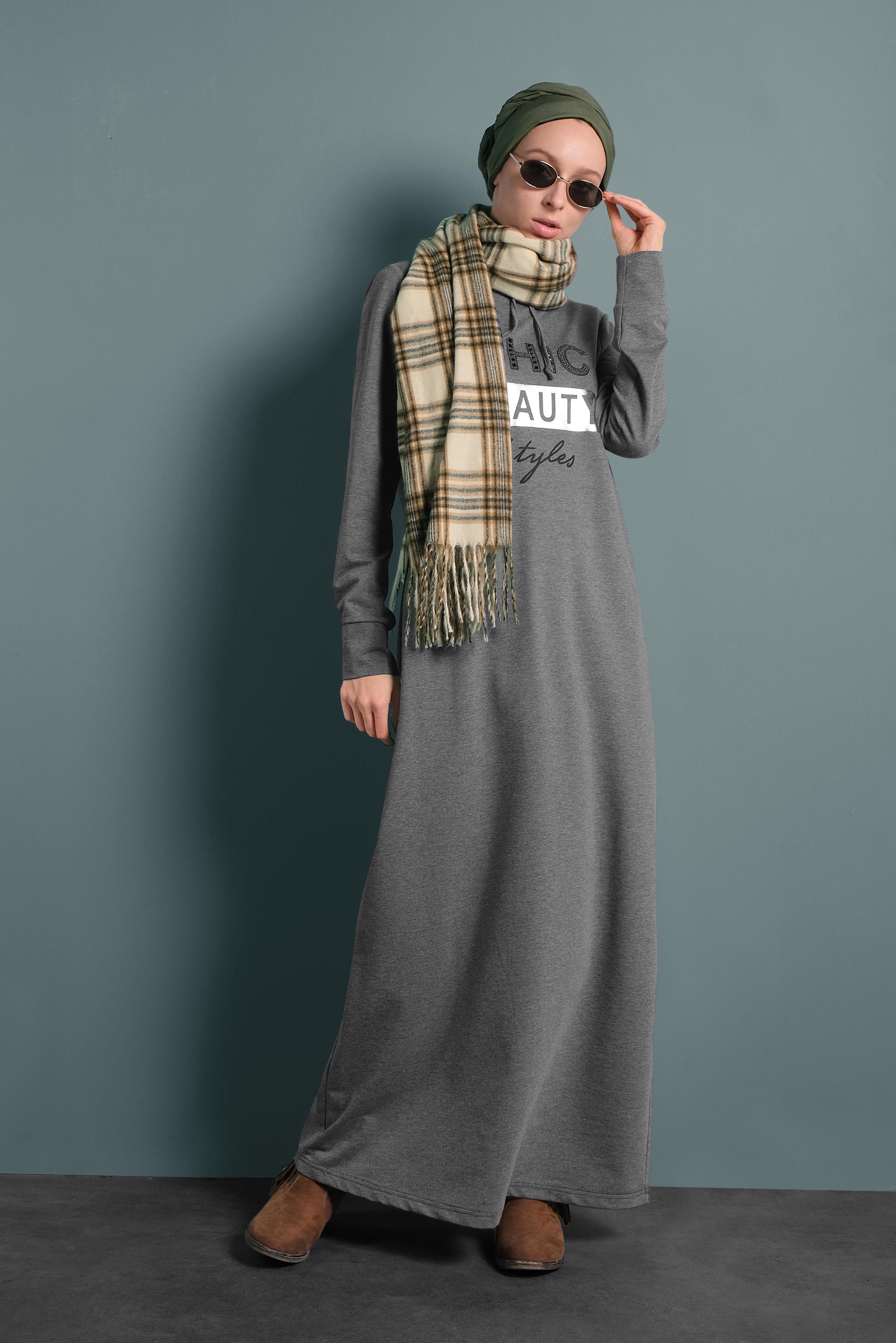 Vêtements hijab GRIS ROBE SPORT EN COTON 40253