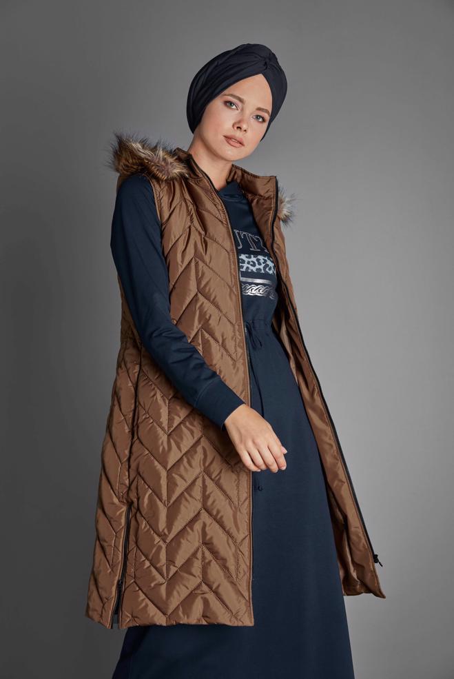 Hijab clothing NAVY BLUE ANIMAL PRINTED SPORT TUNIC 40254  - ALVİNA