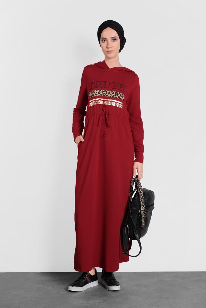 Vêtements hijab ROUGE TUNIQUE EN SPORT À IMPRIMÉE 40254  - ALVİNA
