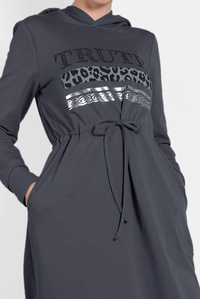 Hijab clothing GREY ANIMAL PRINTED SPORT TUNIC 40254  - ALVİNA