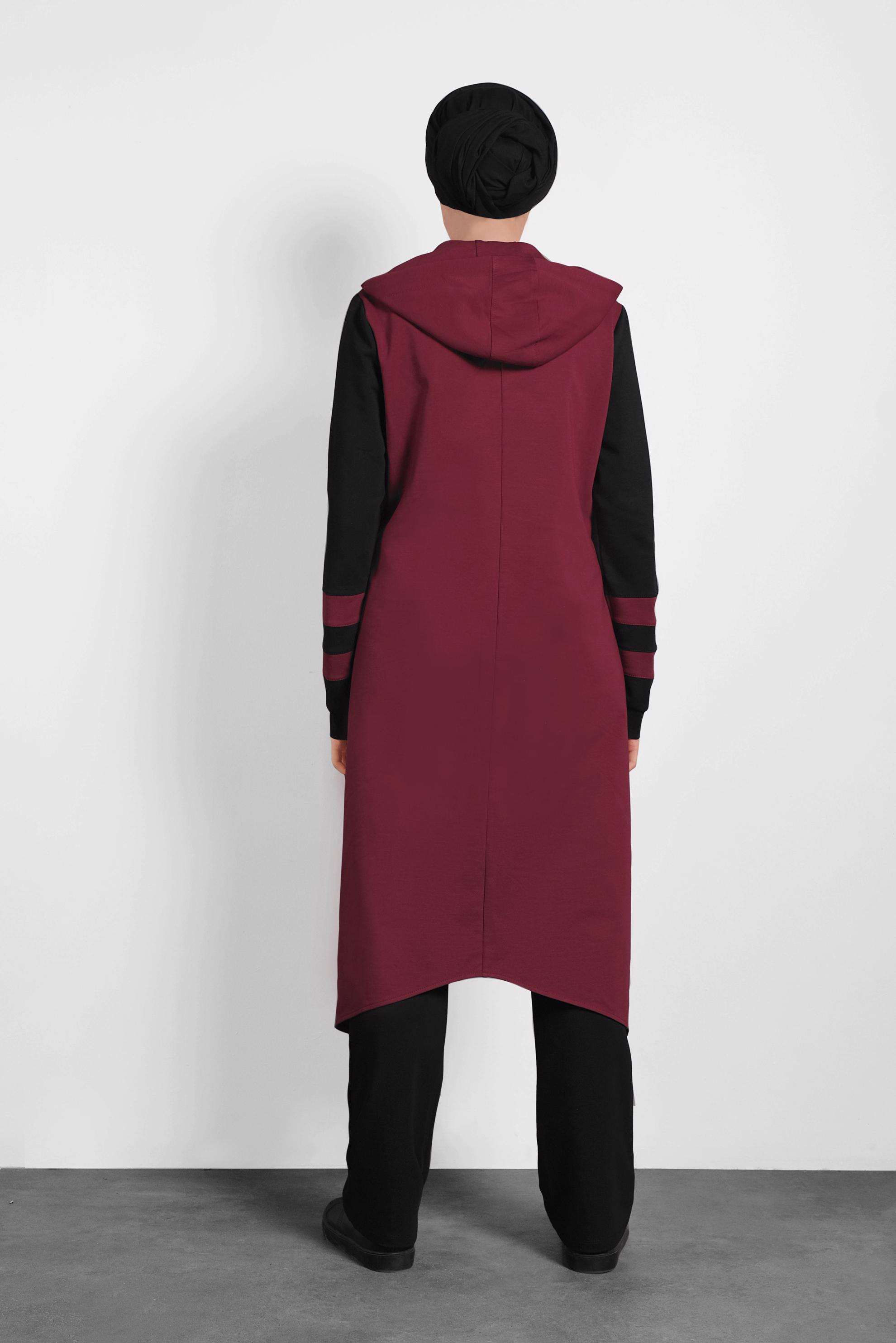 Vêtements hijab ROUGE BORDEAUX SURVÊTEMENT À COUPE ASYMMÉTRIQUE 40294 