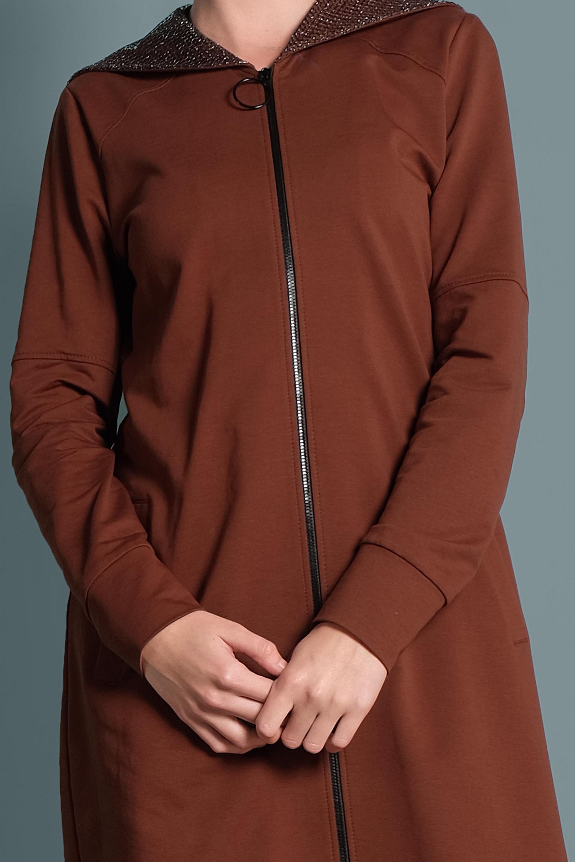 Tesettür giyim TURUNCU KAPÜŞONLU EŞOFMAN TAKIMI 40295