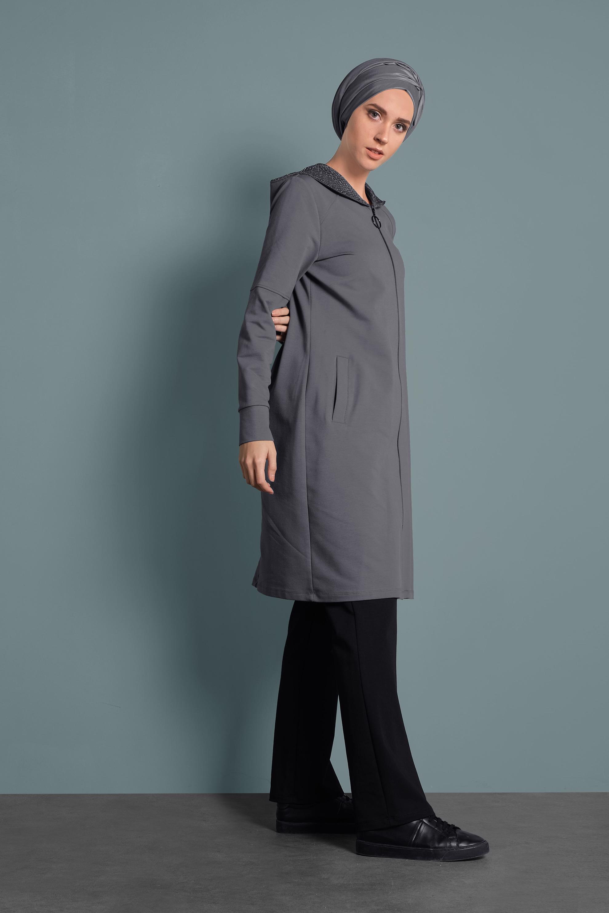 Hijab clothing GREY HOODED TRACKSUIT 40295