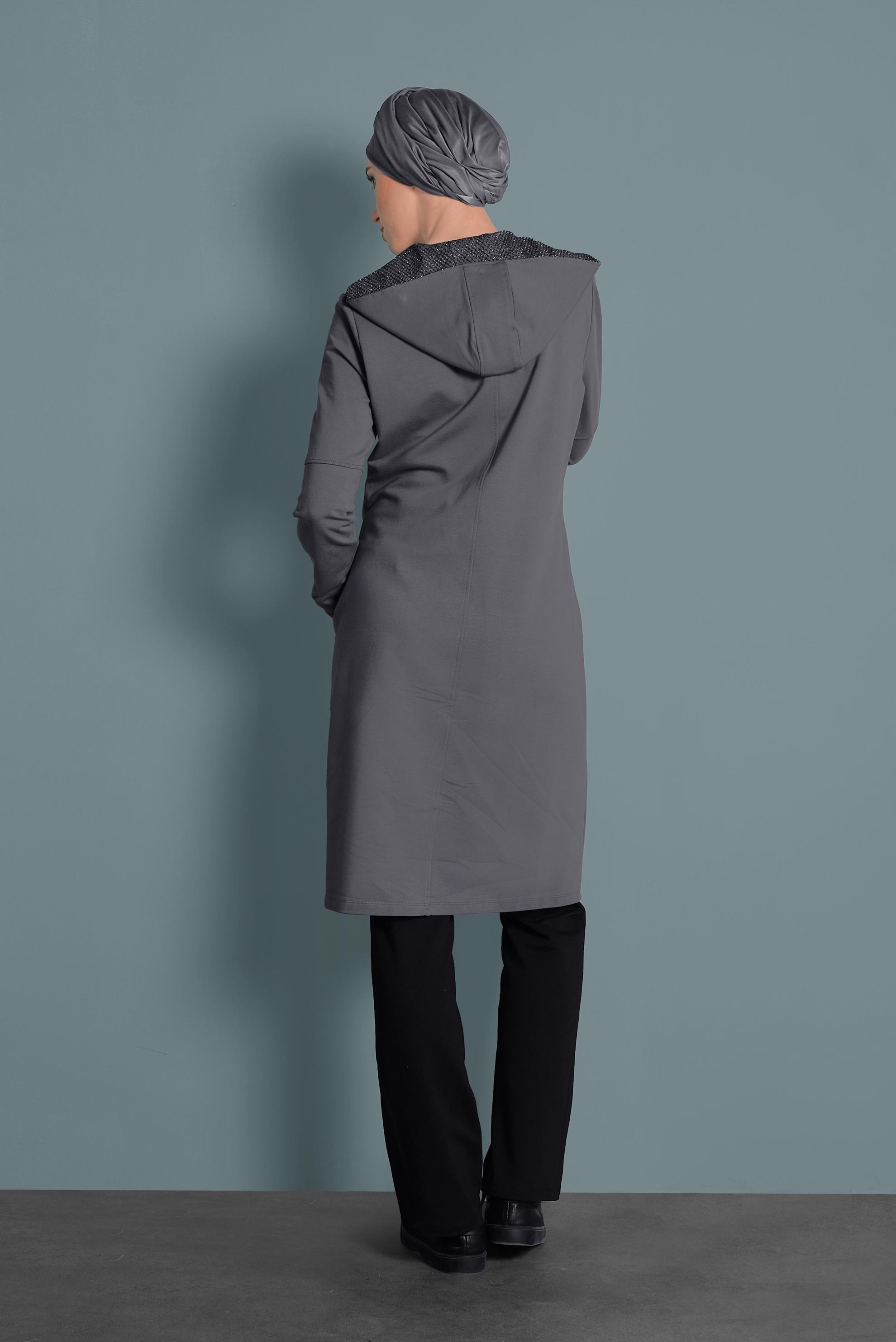 Hijab clothing GREY HOODED TRACKSUIT 40295