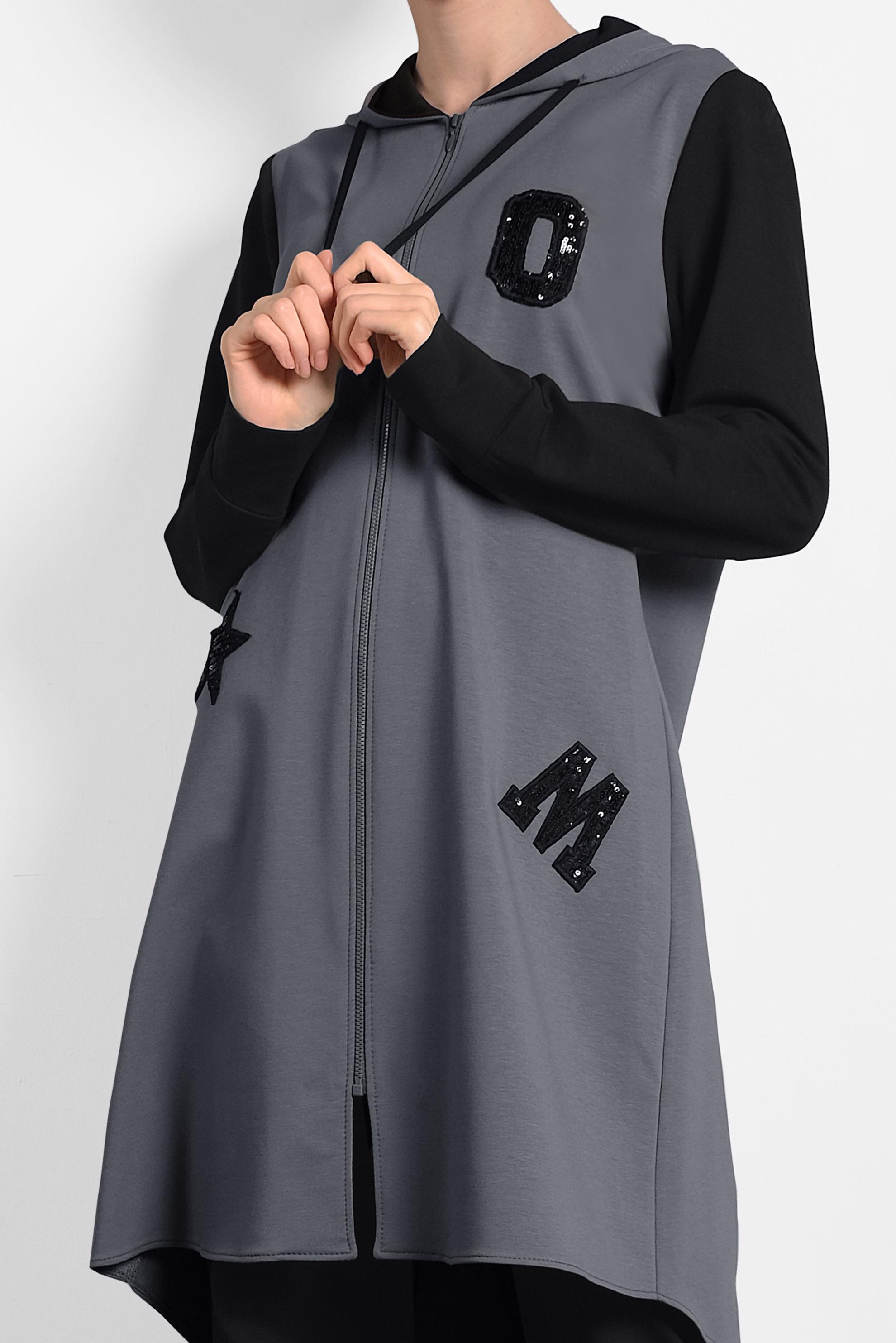 Vêtements hijab GRIS SURVÊTEMENT EN COTON À SEQUINS 40326 
