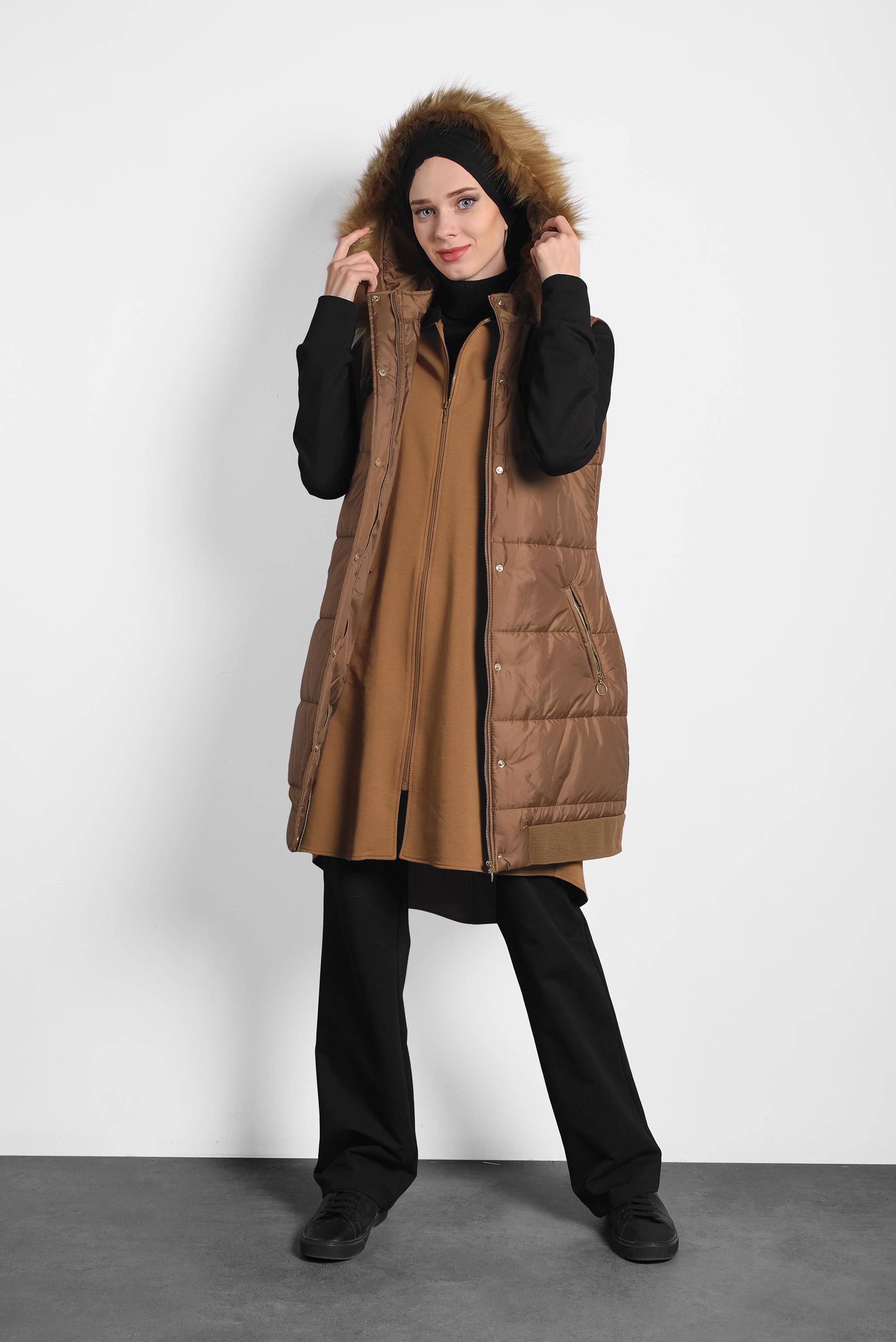 Tesettür giyim SARI PUL PAYET DETAYLI PAMUKLU EŞOFMAN TAKIMI 40326