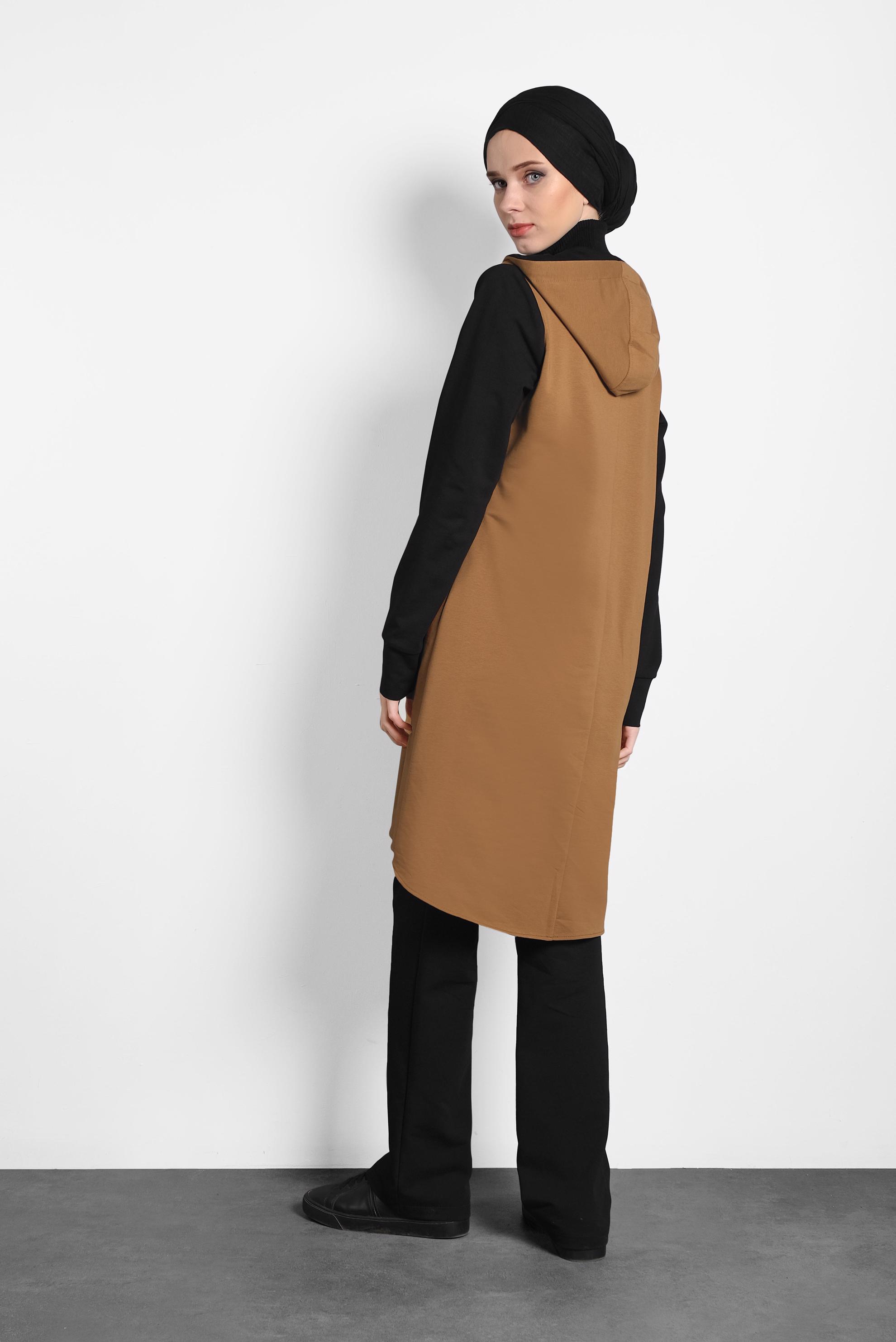 Tesettür giyim SARI PUL PAYET DETAYLI PAMUKLU EŞOFMAN TAKIMI 40326