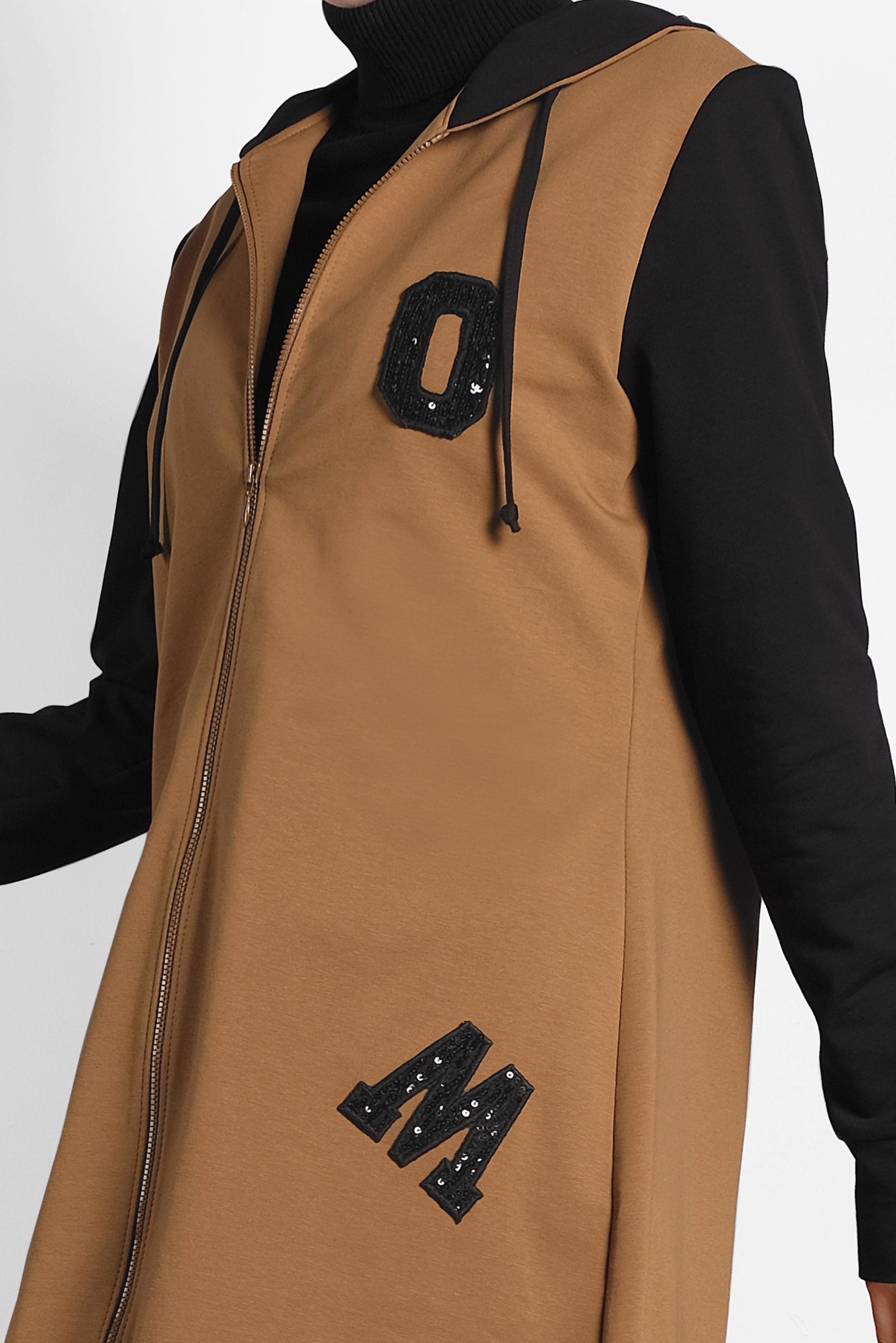 Tesettür giyim SARI PUL PAYET DETAYLI PAMUKLU EŞOFMAN TAKIMI 40326