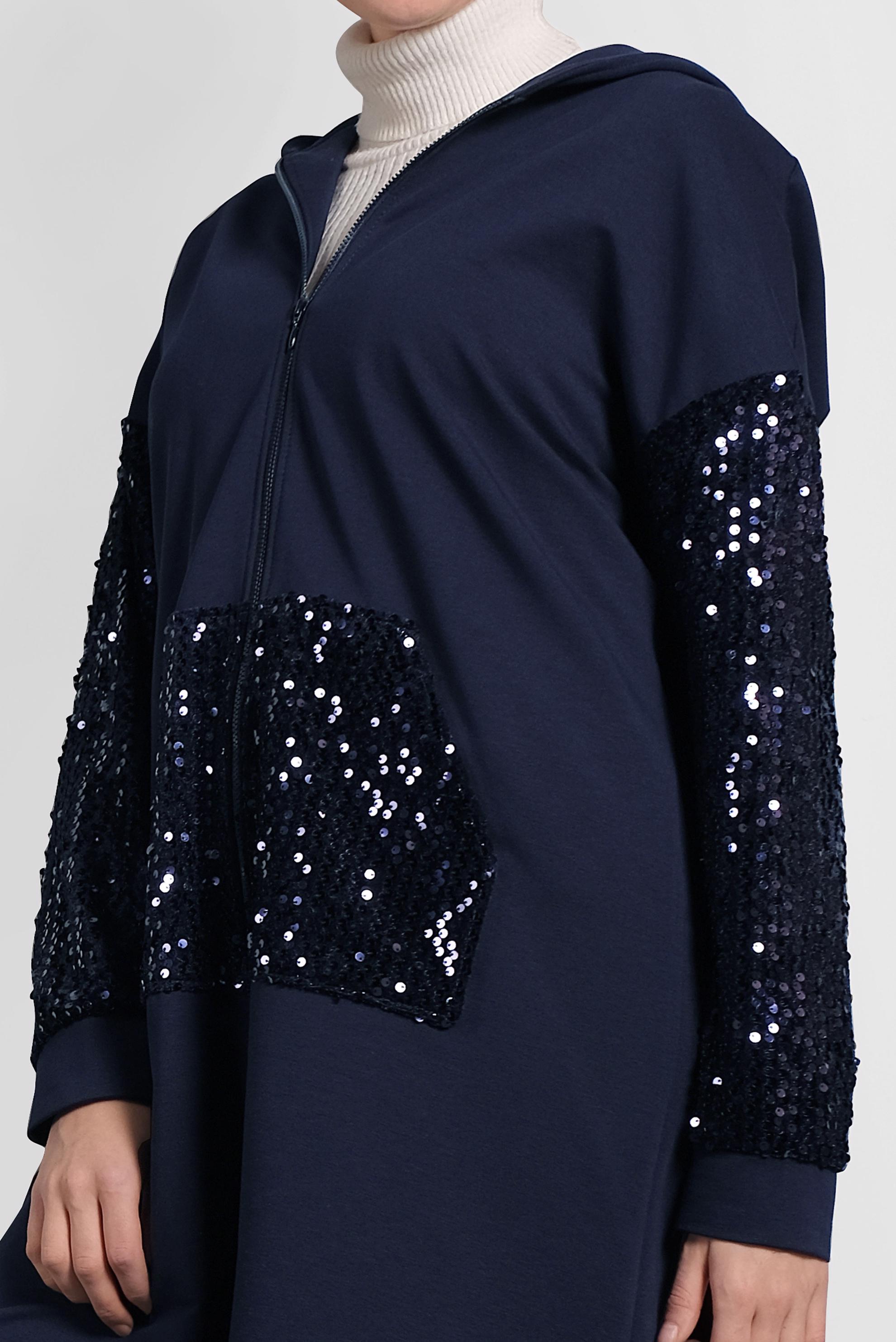 Hijab clothing NAVY BLUE SEQUINED TRACKSUIT 40327 
