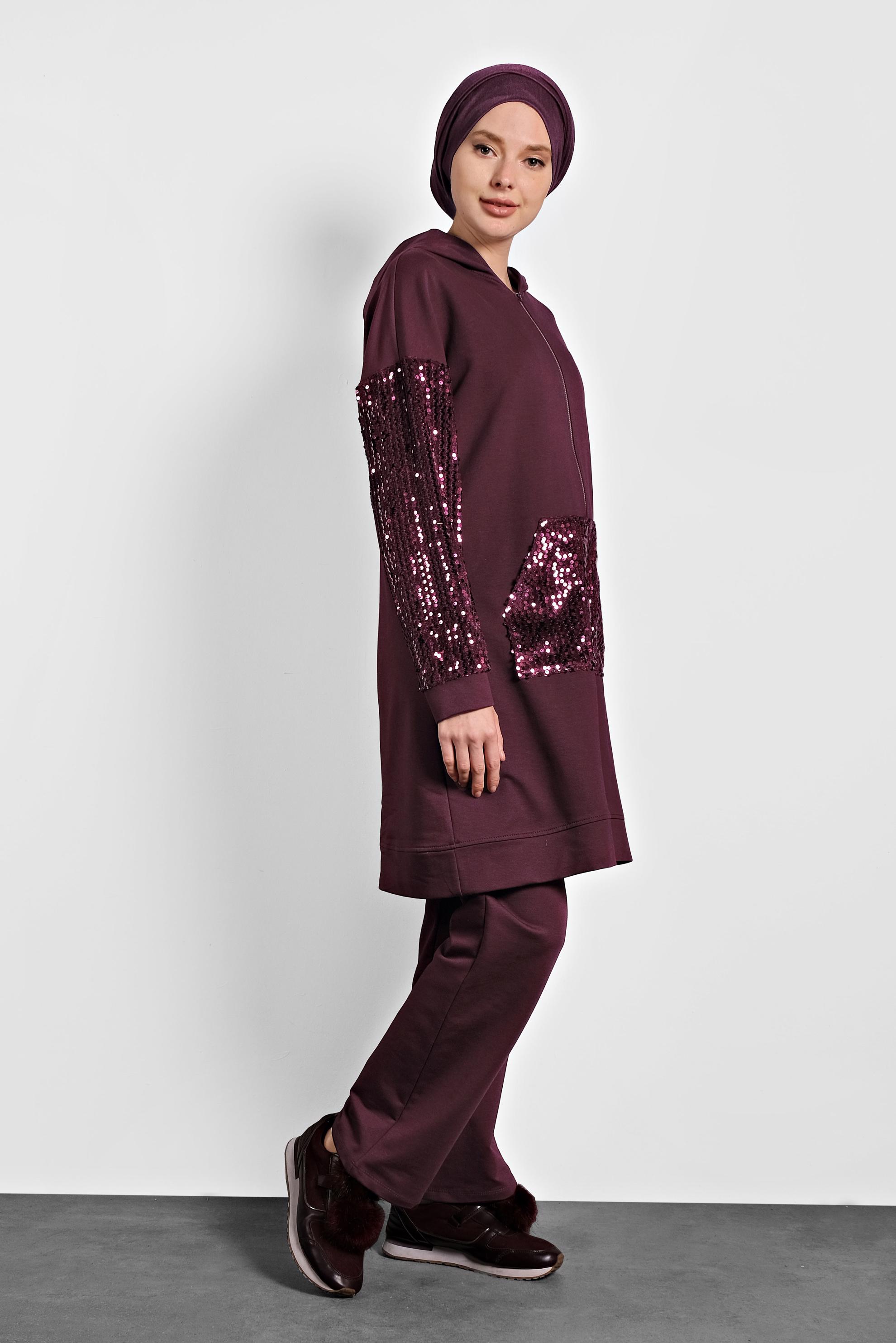 Vêtements hijab PRUNE SURVÊTEMENT À SEQUINS 40327 