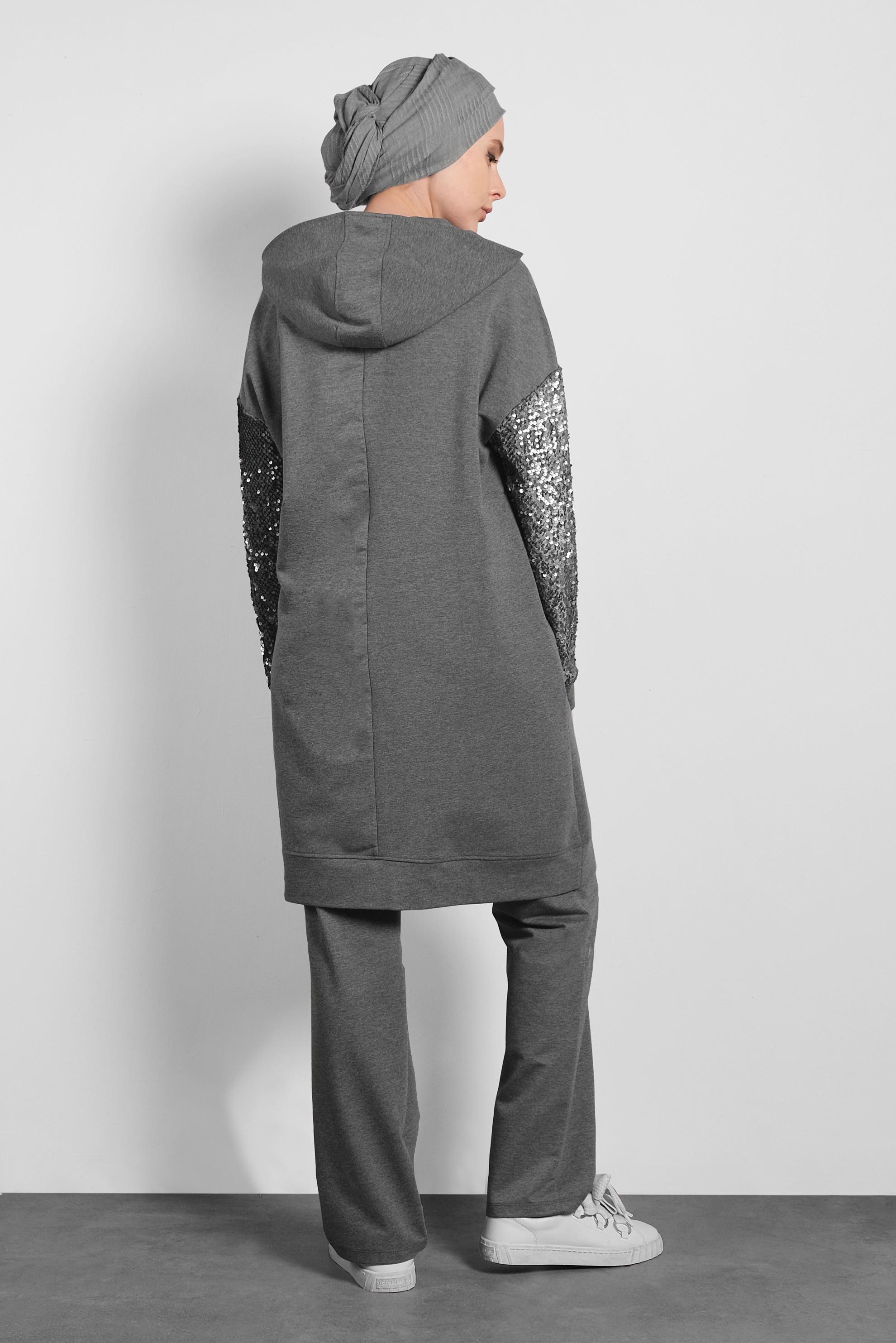 Hijab clothing GREY SEQUINED TRACKSUIT 40327 