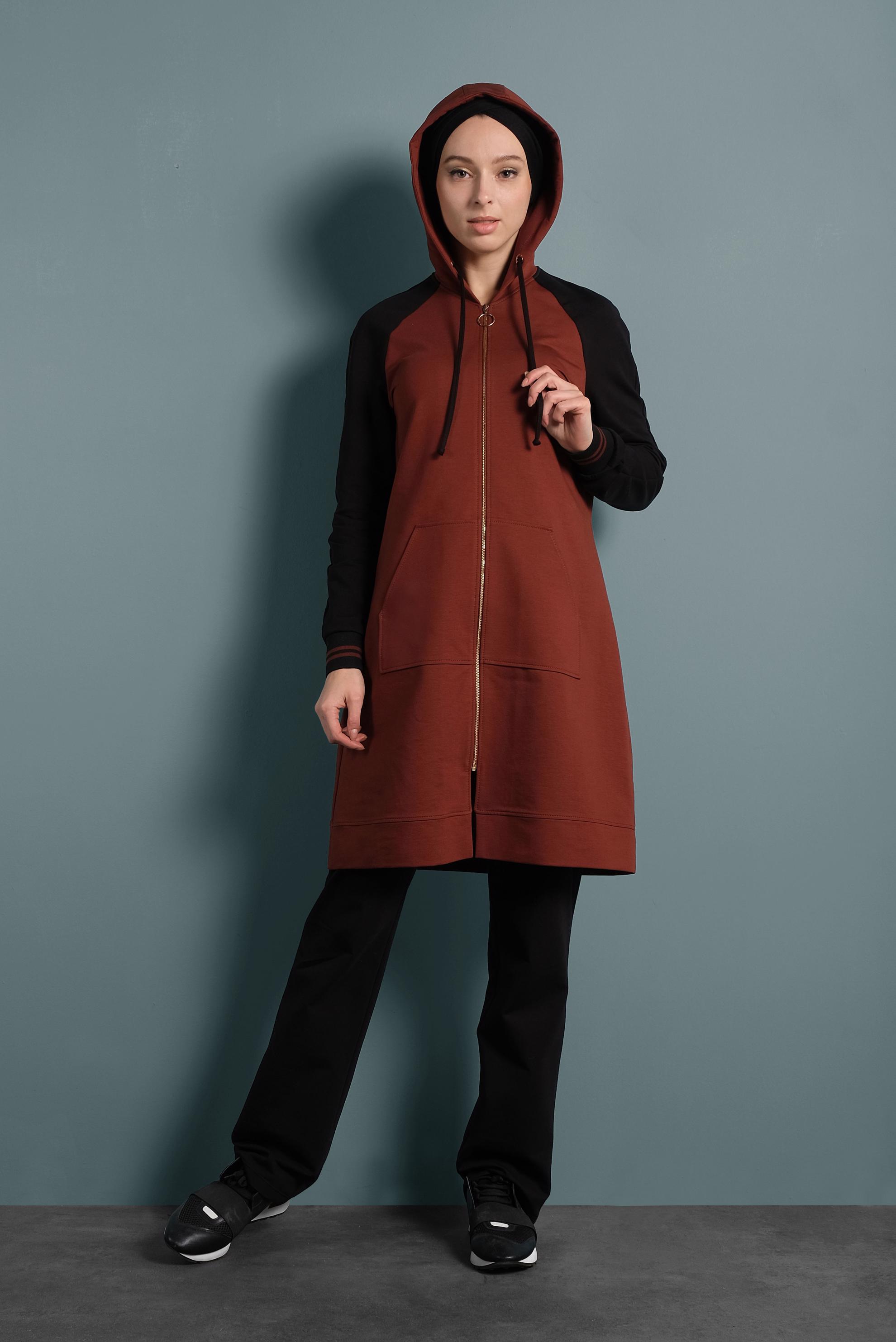 Vêtements hijab ORANGE SURVÊTEMENT À CAPUCHE 40328