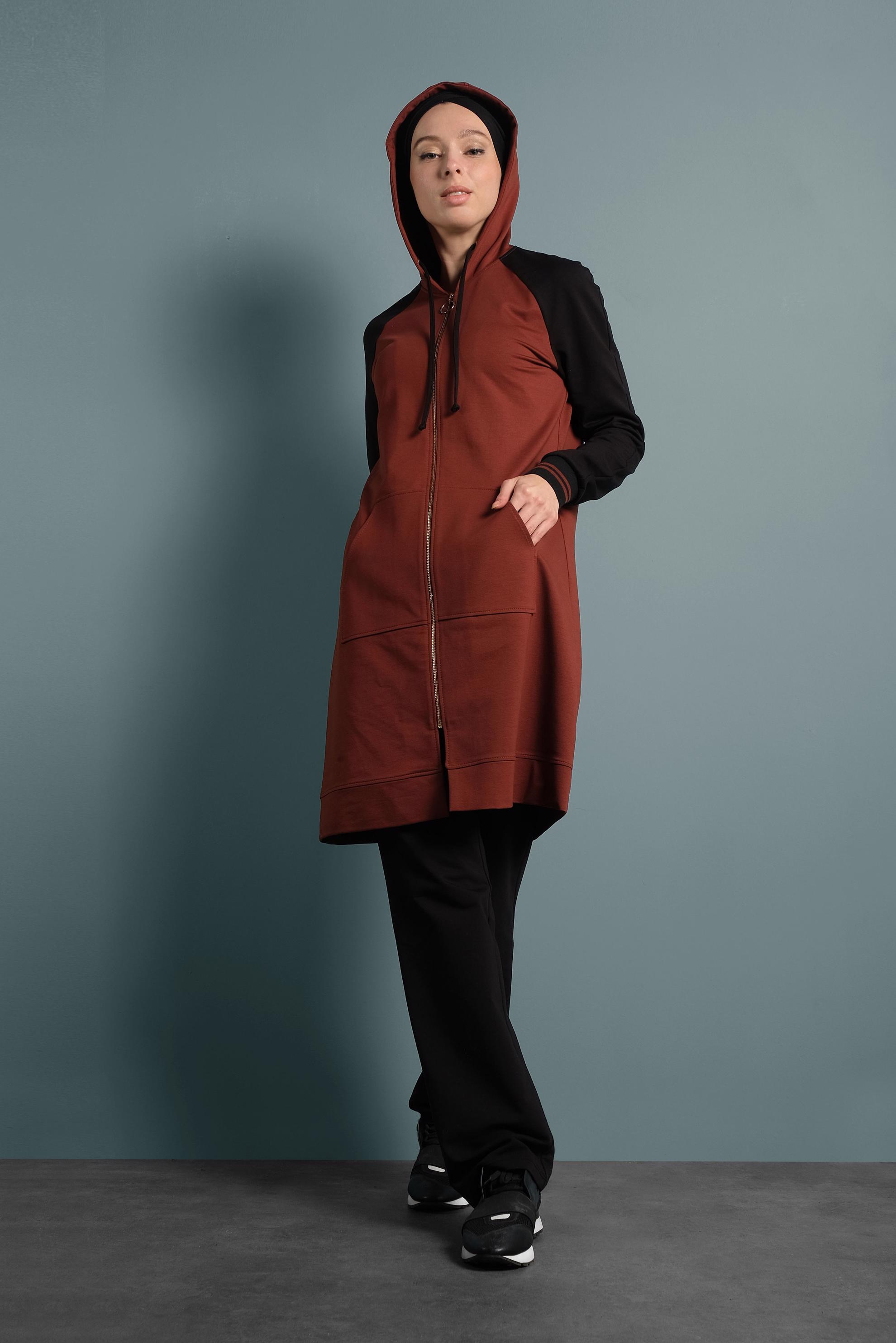 Vêtements hijab ORANGE SURVÊTEMENT À CAPUCHE 40328