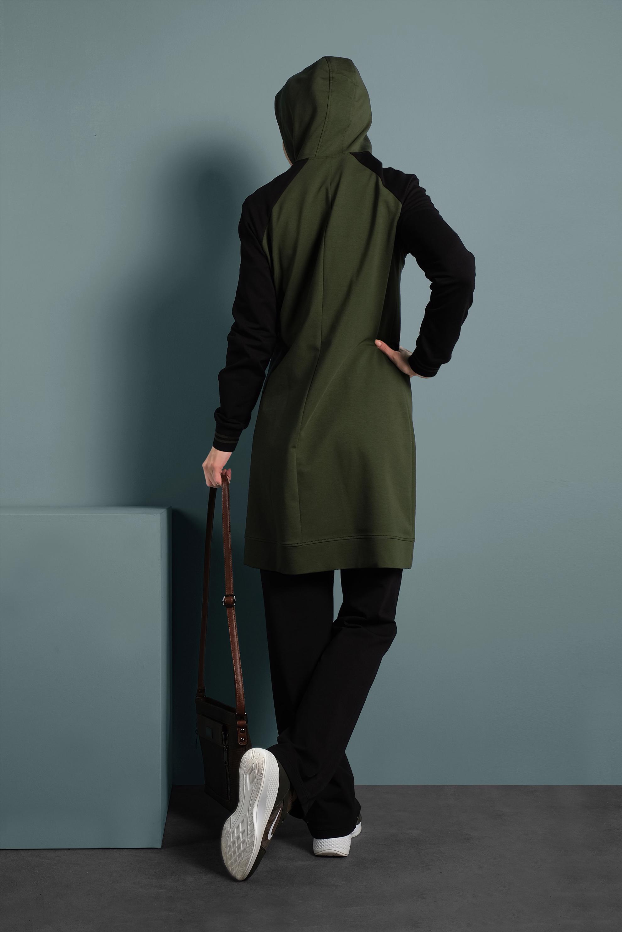 Vêtements hijab KAKI SURVÊTEMENT À CAPUCHE 40328