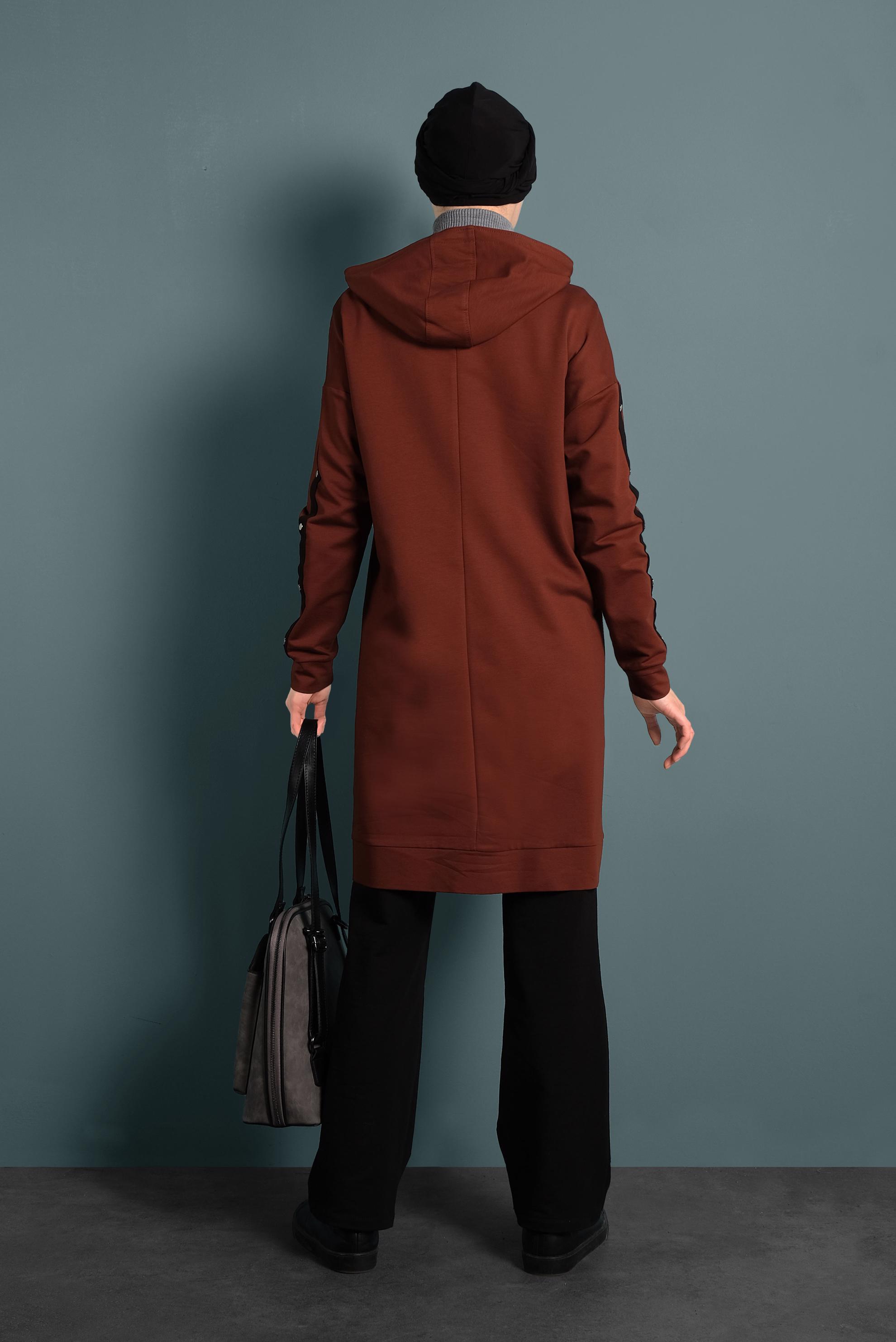 Vêtements hijab ORANGE SURVÊTEMENT EN COTON À ZIPPÉ 40343