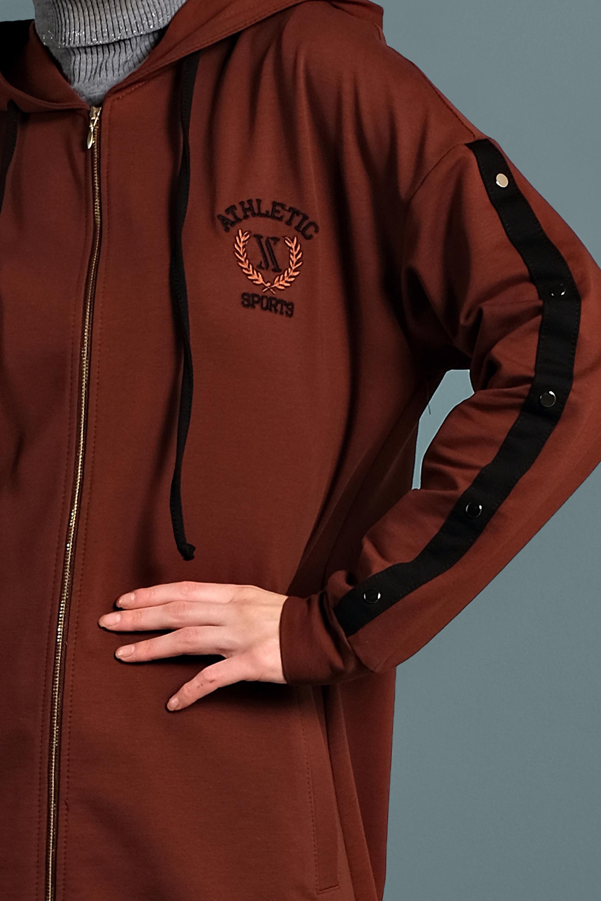 Vêtements hijab ORANGE SURVÊTEMENT EN COTON À ZIPPÉ 40343