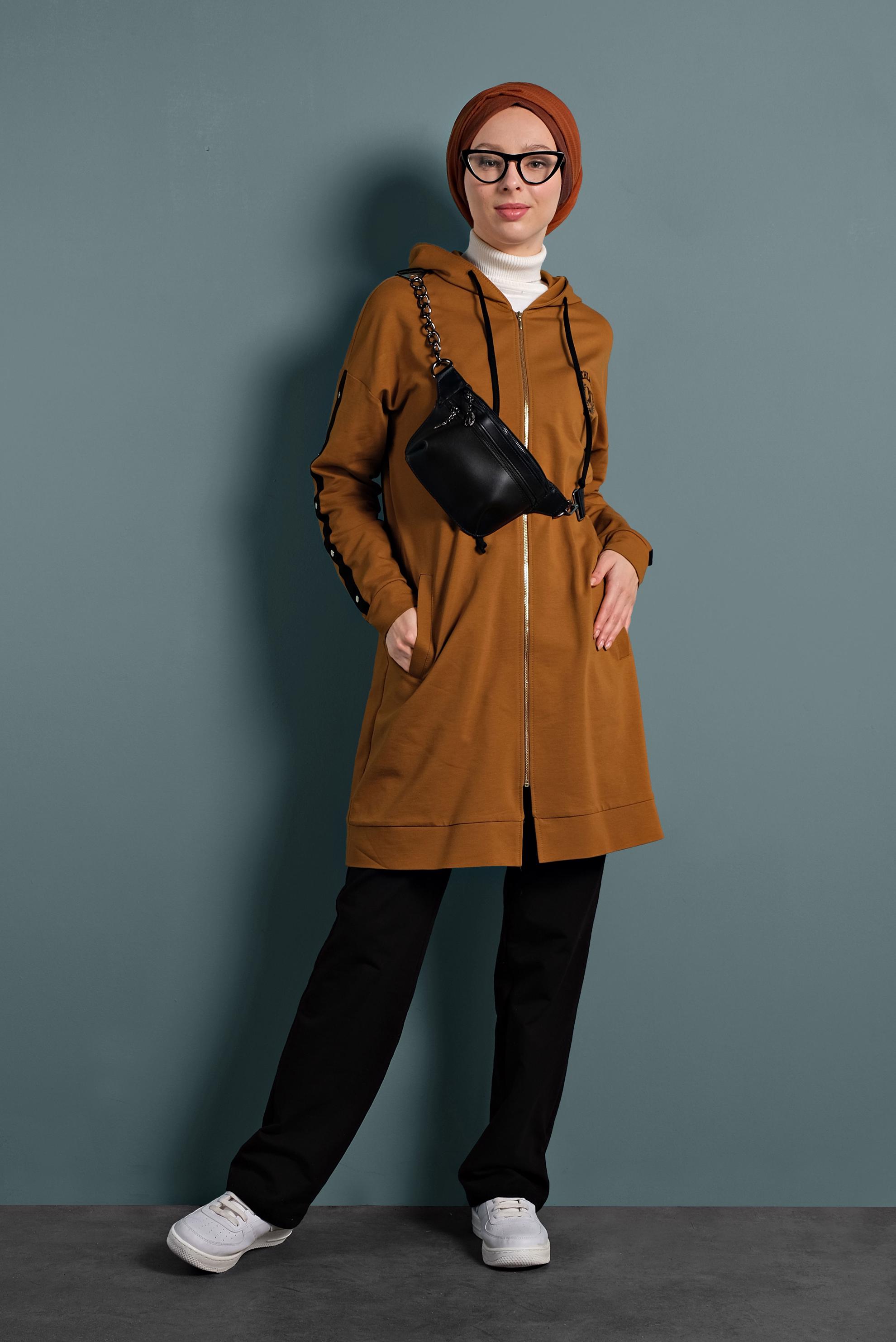 Hijab clothing YELLOW ZIPPED COTTON TRACKSUIT 40343