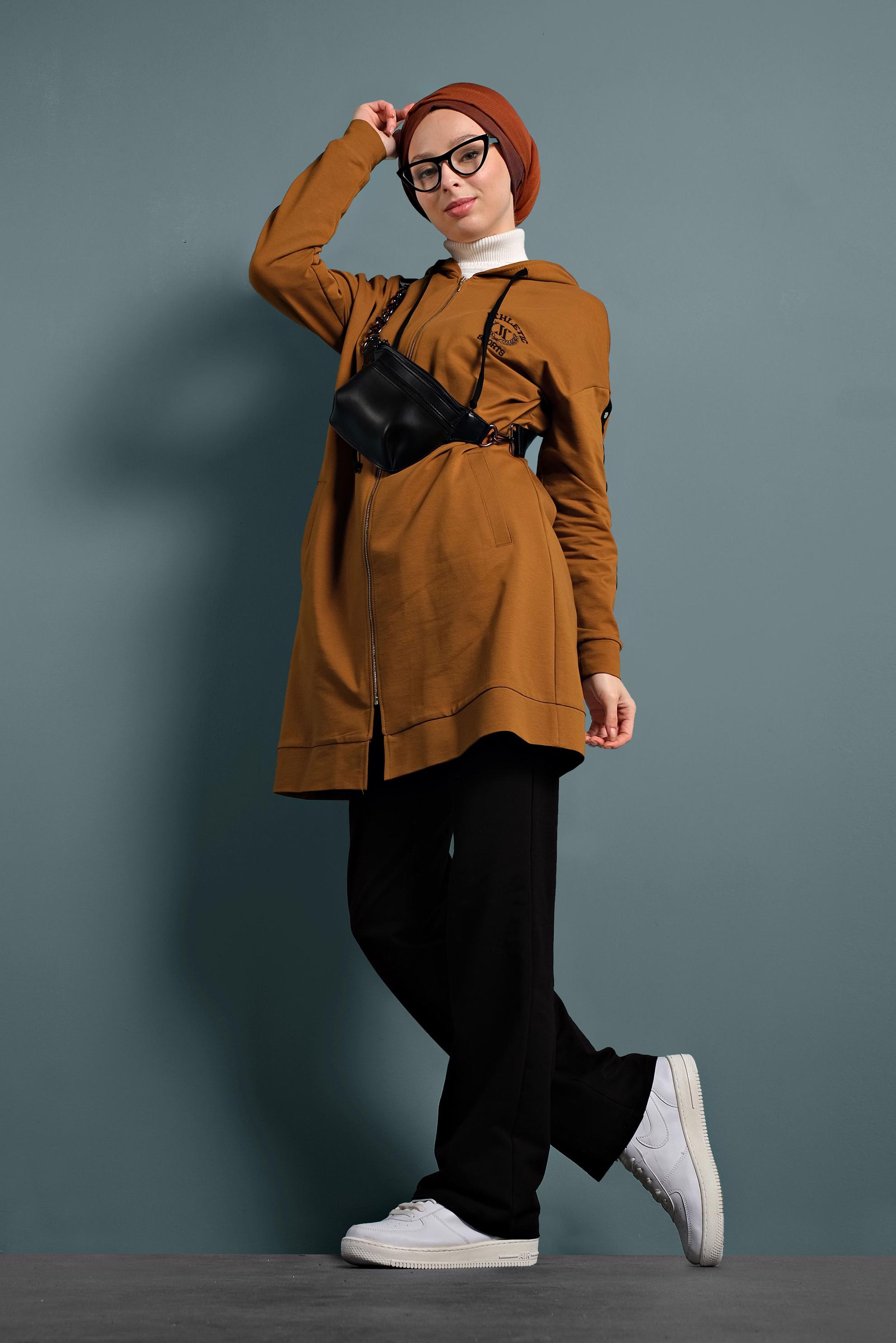 Hijab clothing YELLOW ZIPPED COTTON TRACKSUIT 40343